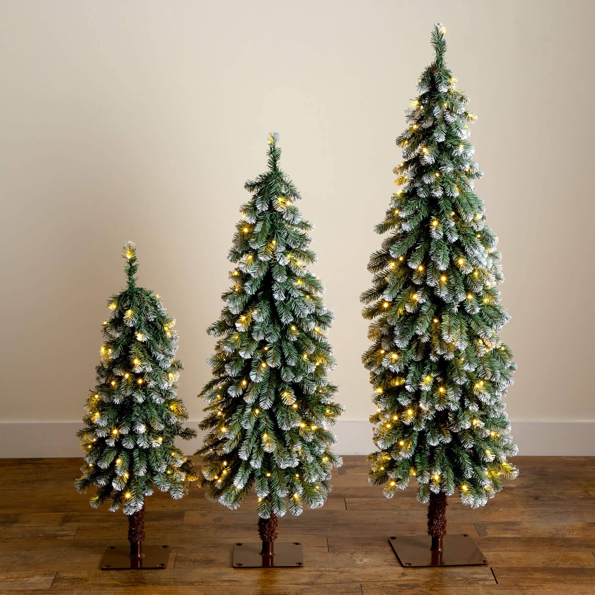 Pre-Lit Frosted Pine Artificial Christmas Tree Set