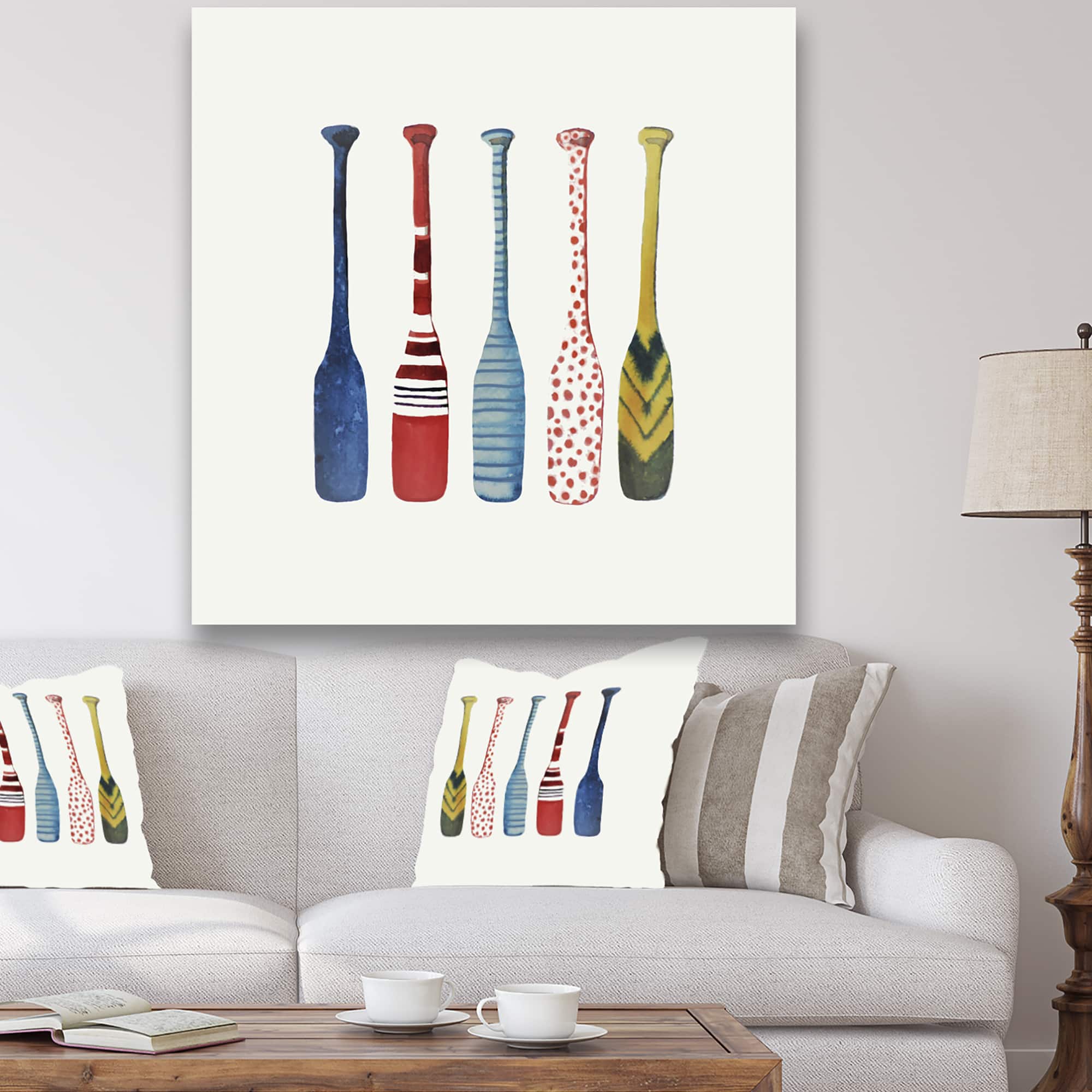 Designart - Five Paddles - Lake House Canvas Wall Art