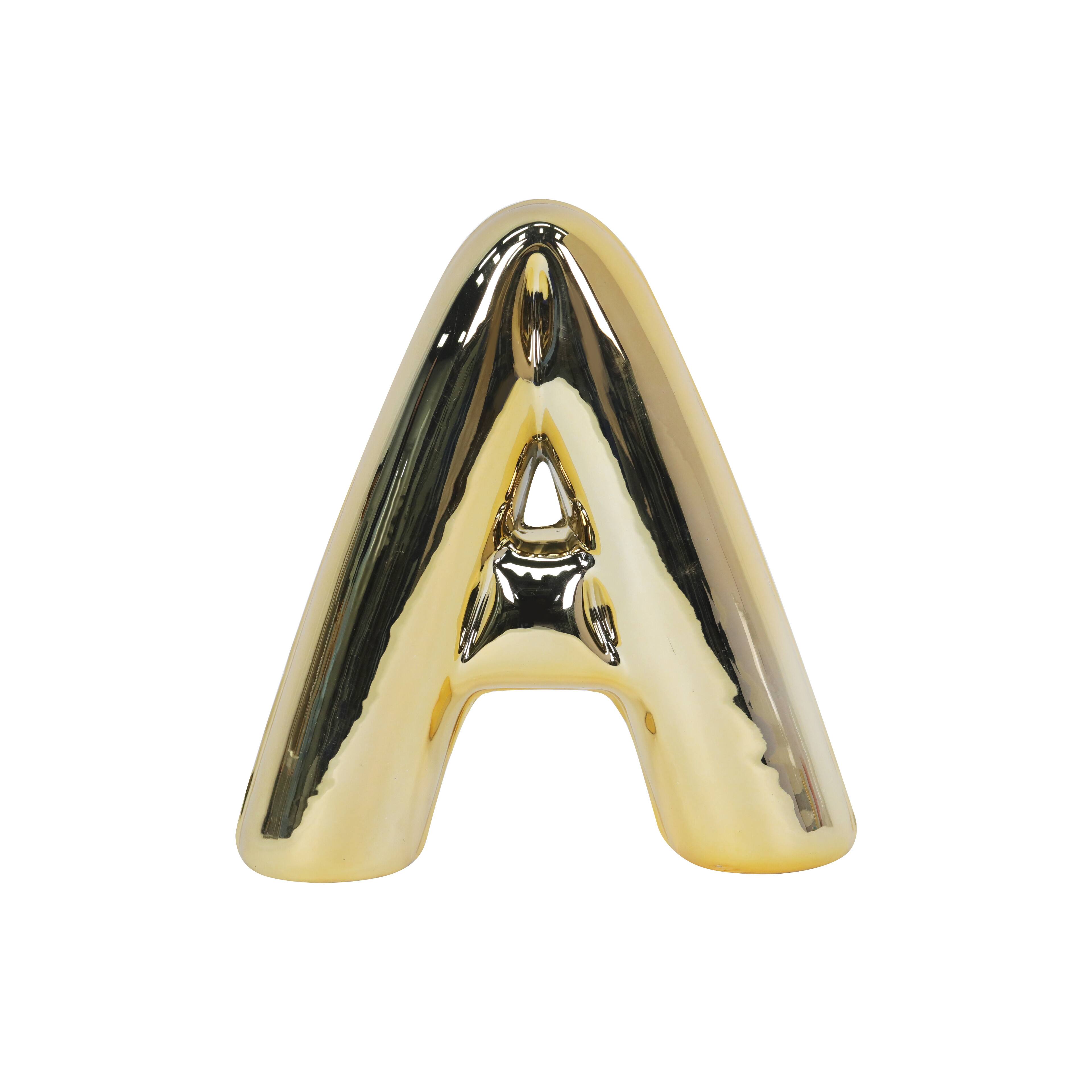 8.5" Gold Bubble Ceramic Monogram Letter by Ashland®