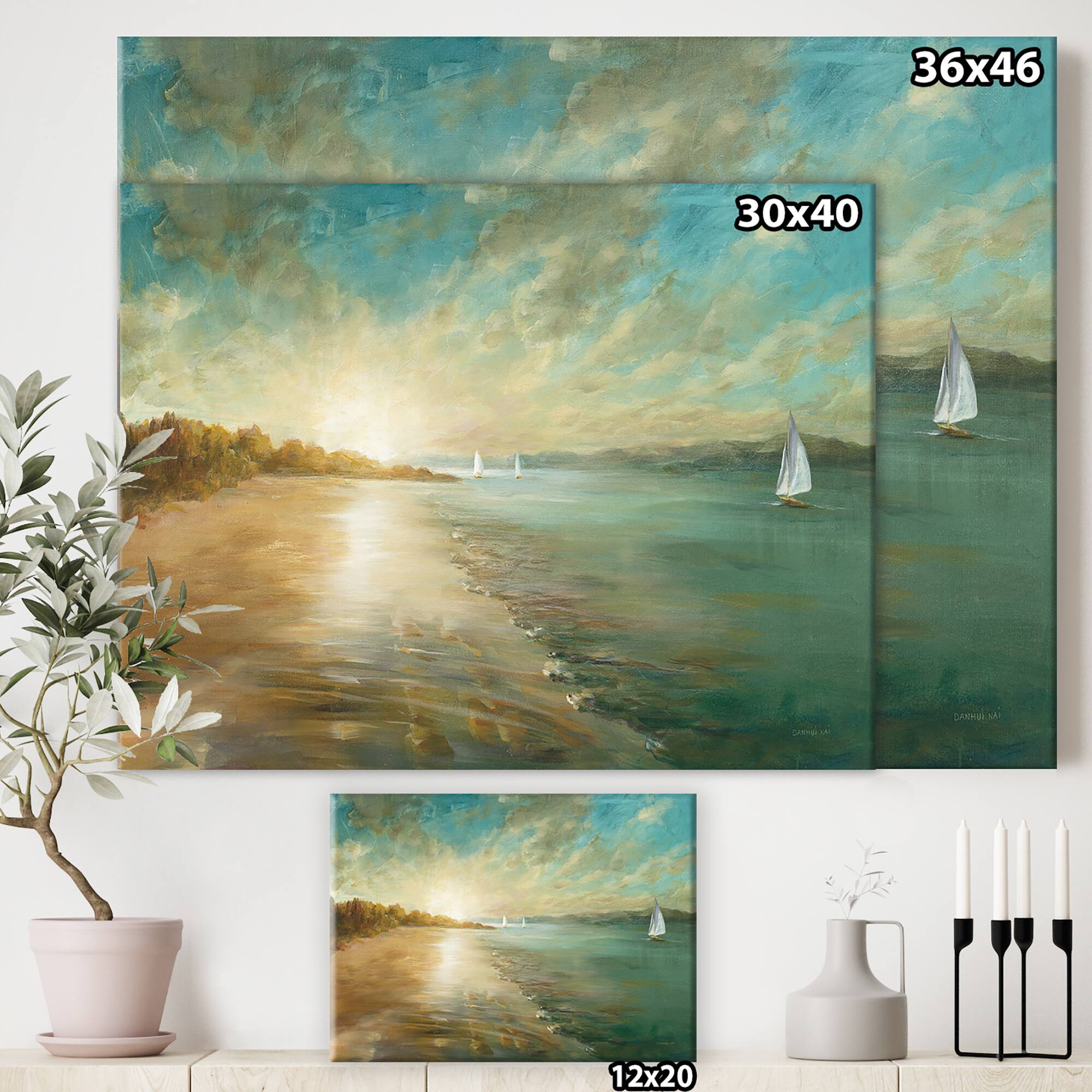 Designart - Coastal Pastel Horizon - Nautical & Coastal Canvas Art