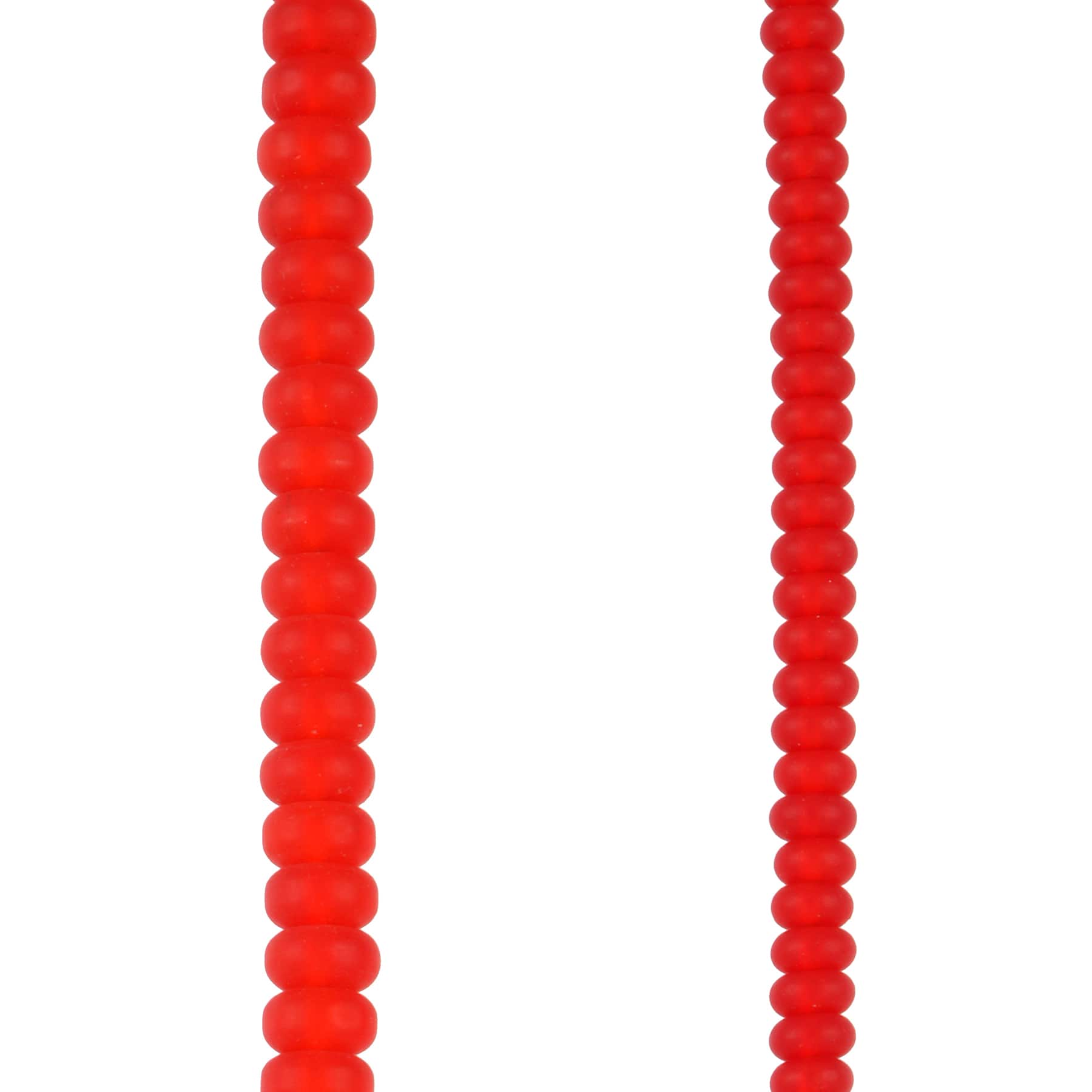 Bead Landing Matte Glass Rondelle Beads - Red - 5.5 - 7.5 mm