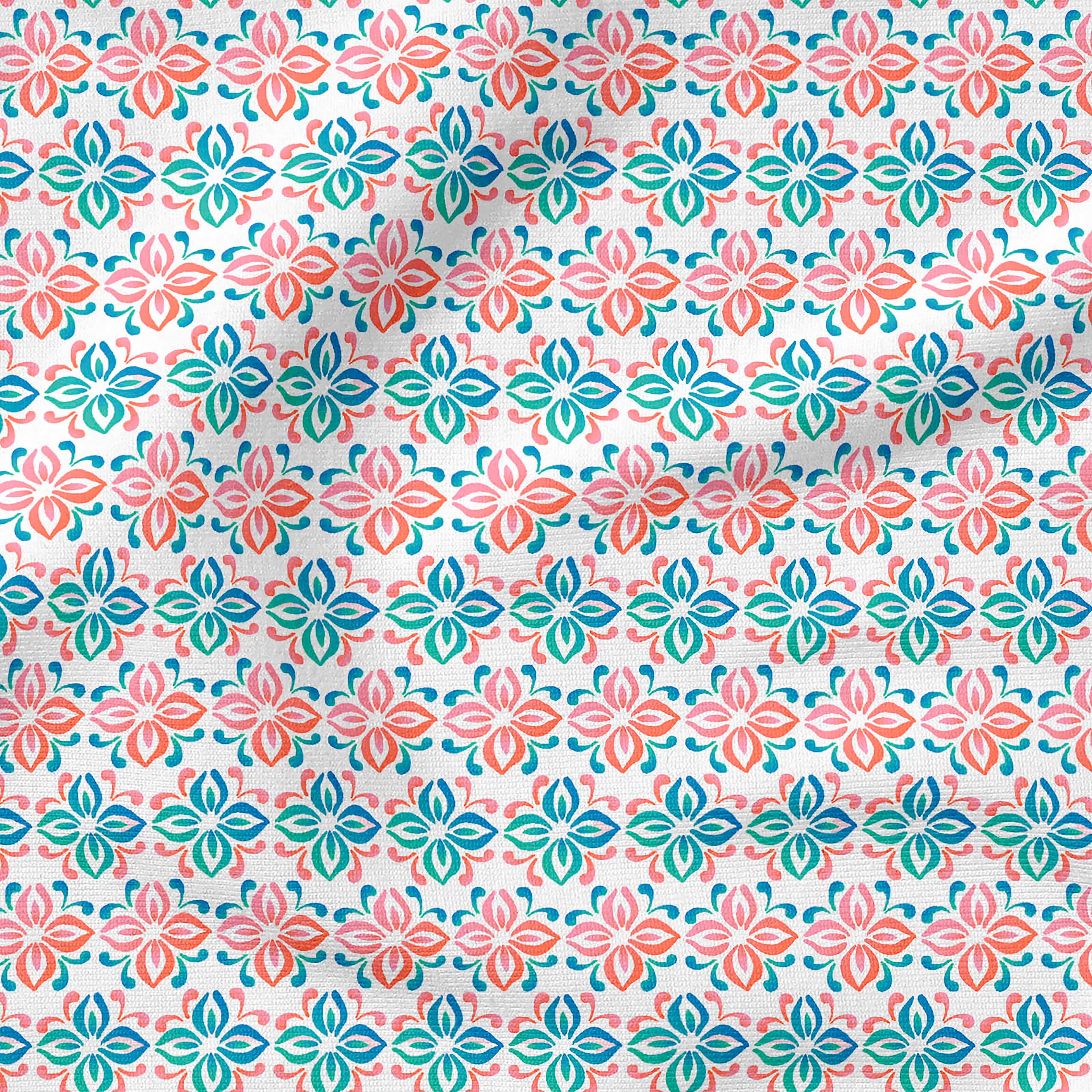 Fabric Editions White Belle Geometric Cotton Fabric