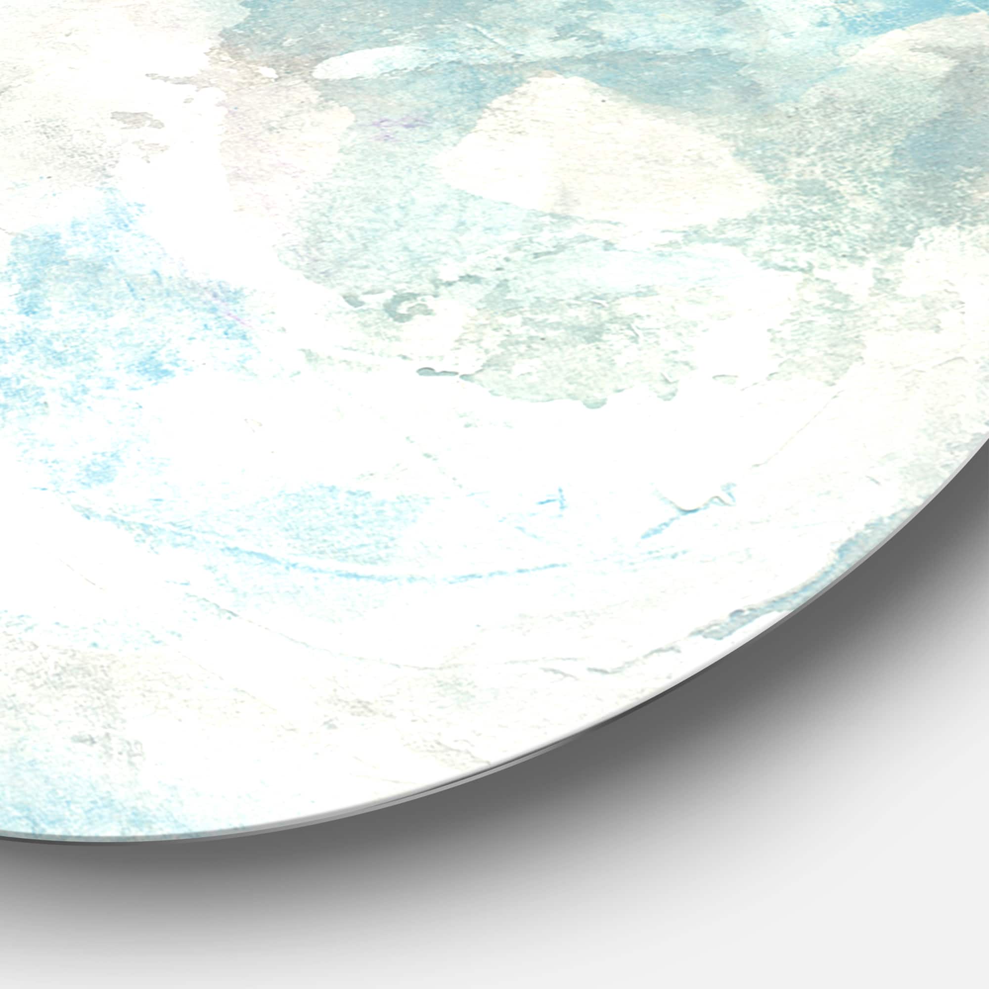 Designart - Pale Blue Shade IV - Farmhouse Metal Circle Wall Art