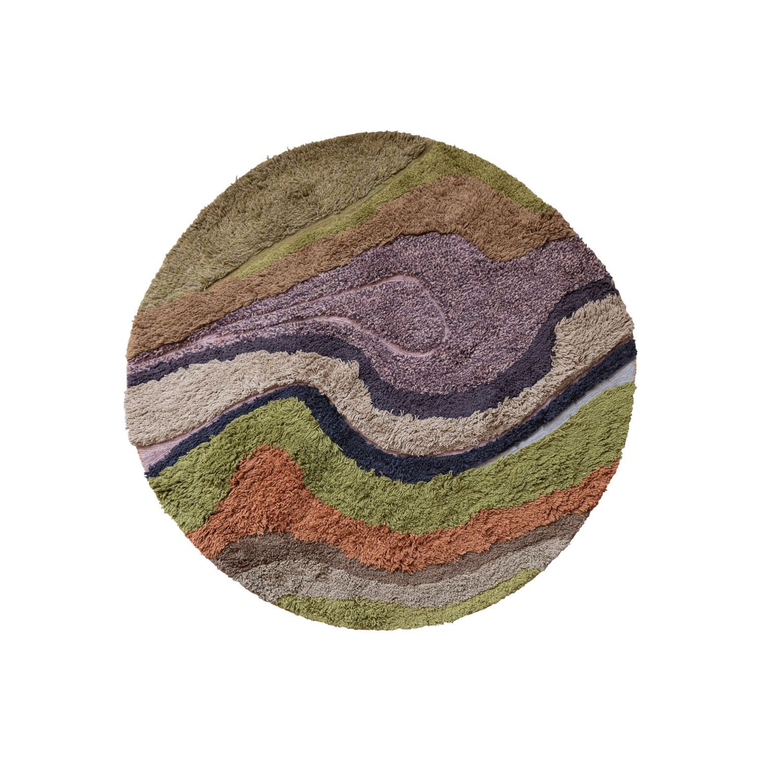 Hello Honey&#xAE; 5ft. Abstract Round Wool &#x26; Cotton Tufted Rug