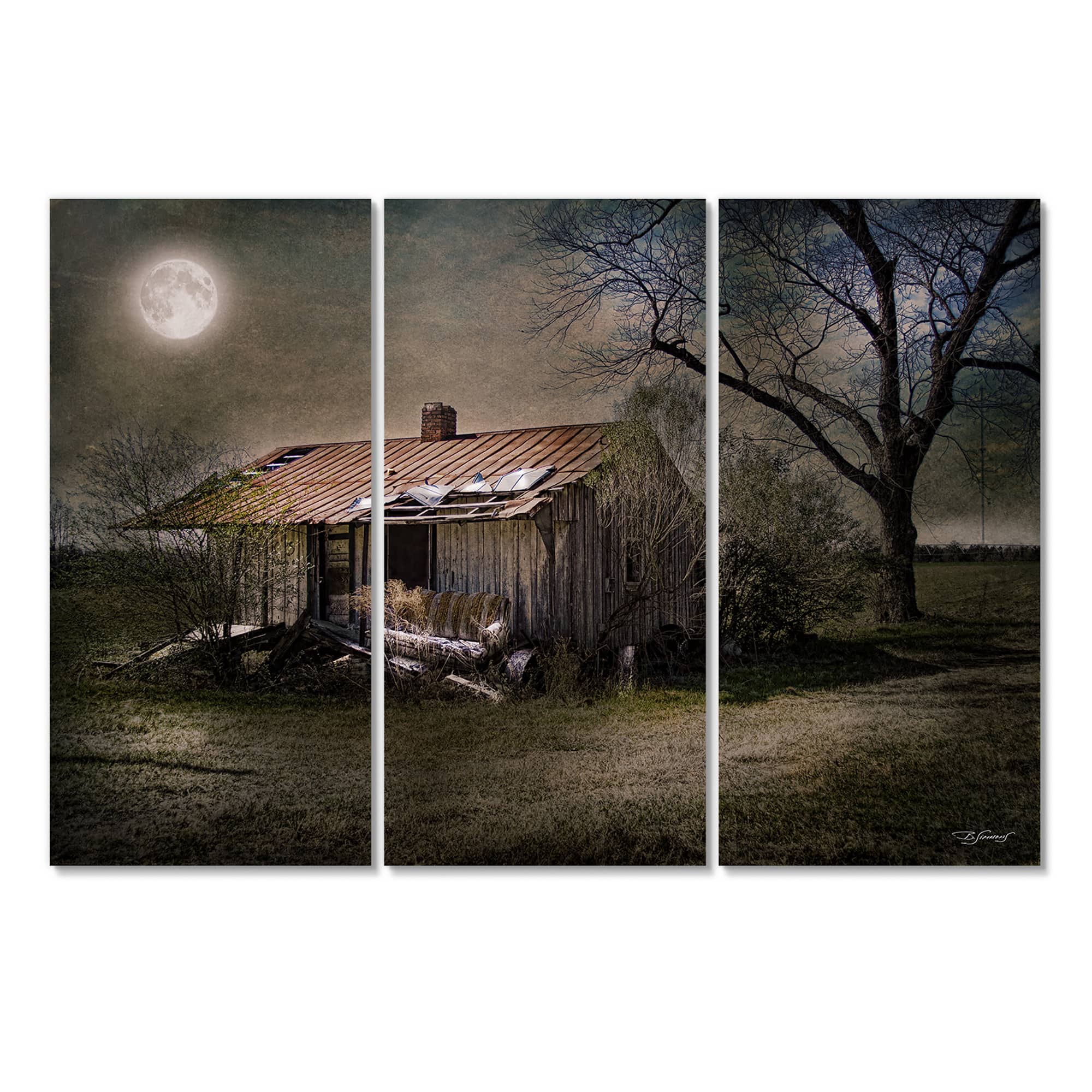 Designart - Forgotten in Moonlight - Farmhouse Canvas Artwork