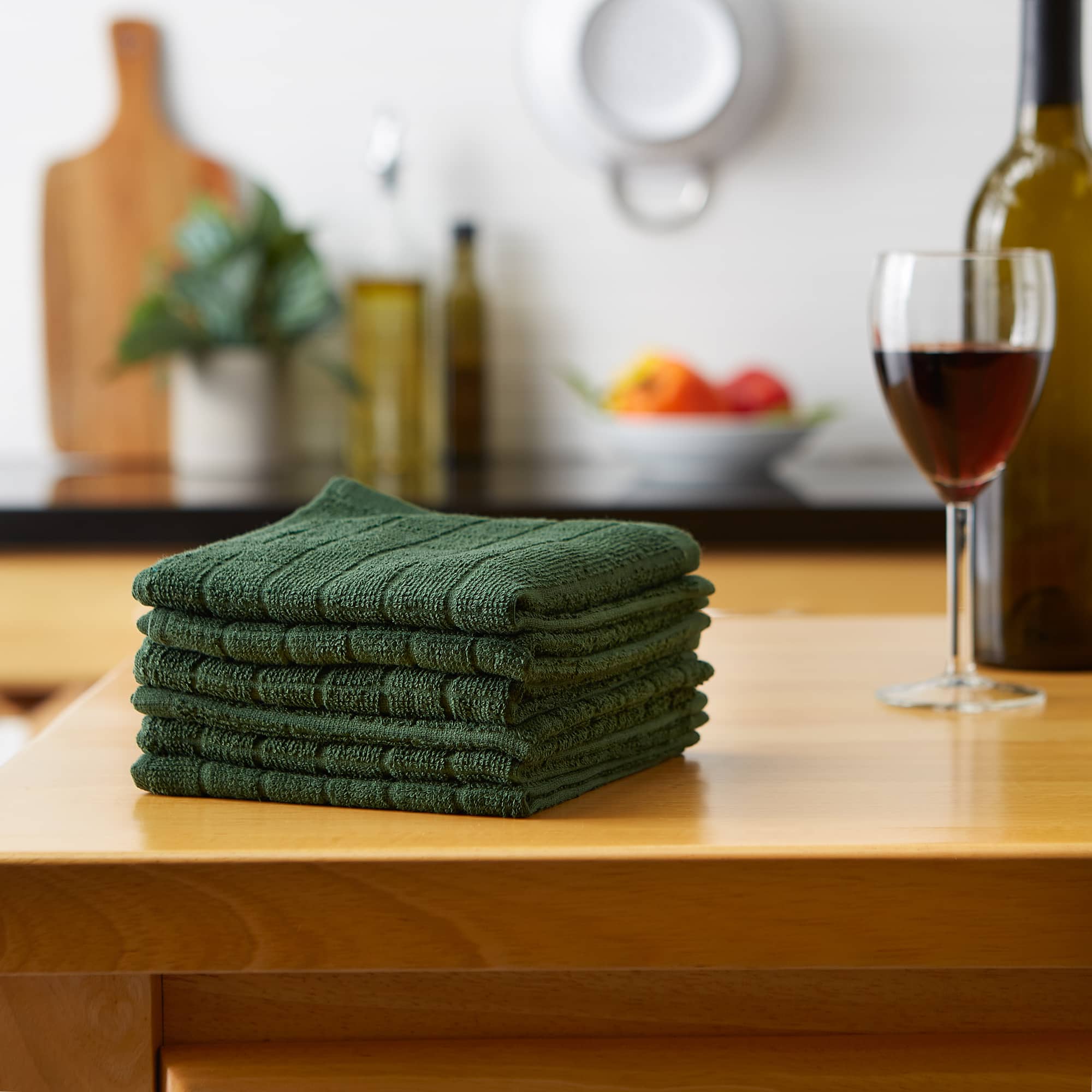 DII® Solid Windowpane Terry Dishcloth Set