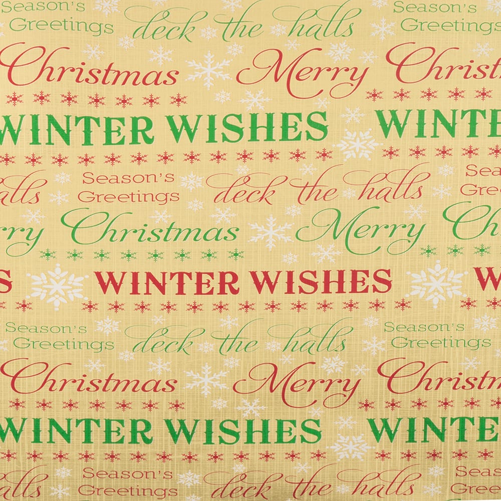 JAM Paper Gold Winter Wishes Gift Wrap