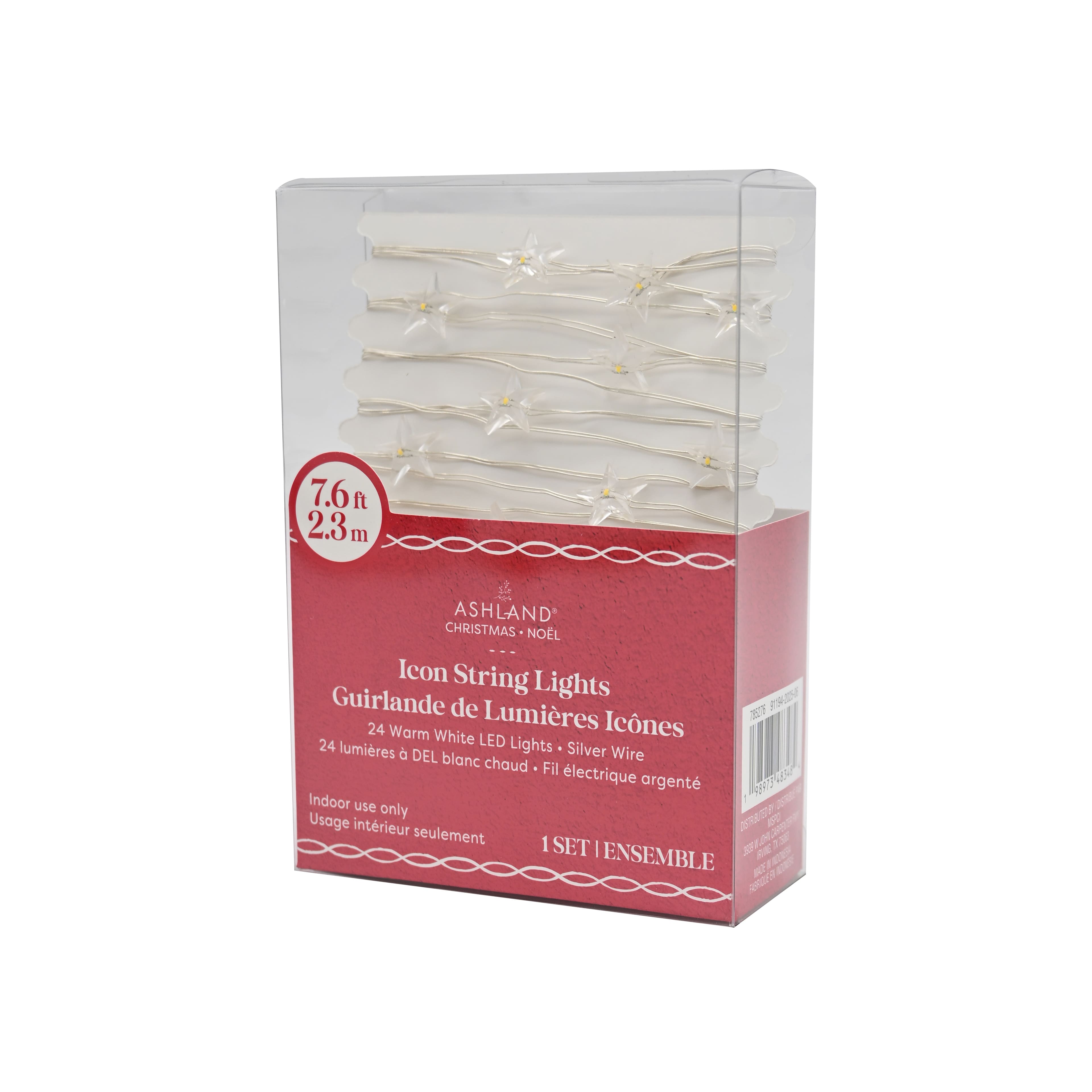 24ct. Warm White LED Star String Lights on Silver Wire by Ashland&#xAE;