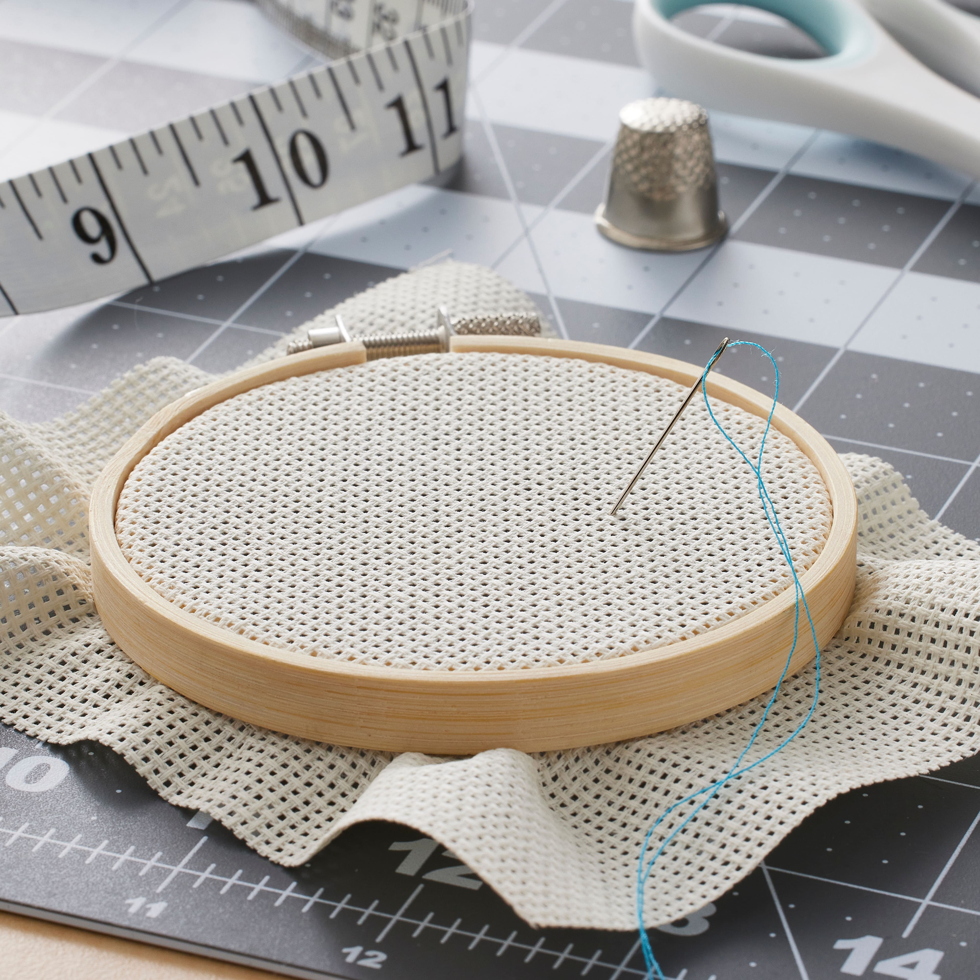 Round Bamboo Embroidery Hoop by Loops &#x26; Threads&#x2122;