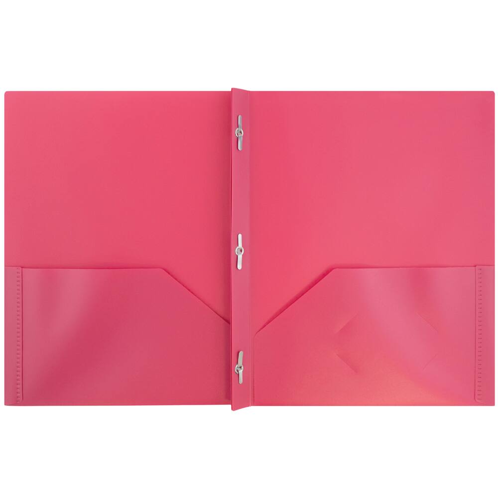 Jam Paper Plastic Two-pocket School Pop Folders W/metal Prongs