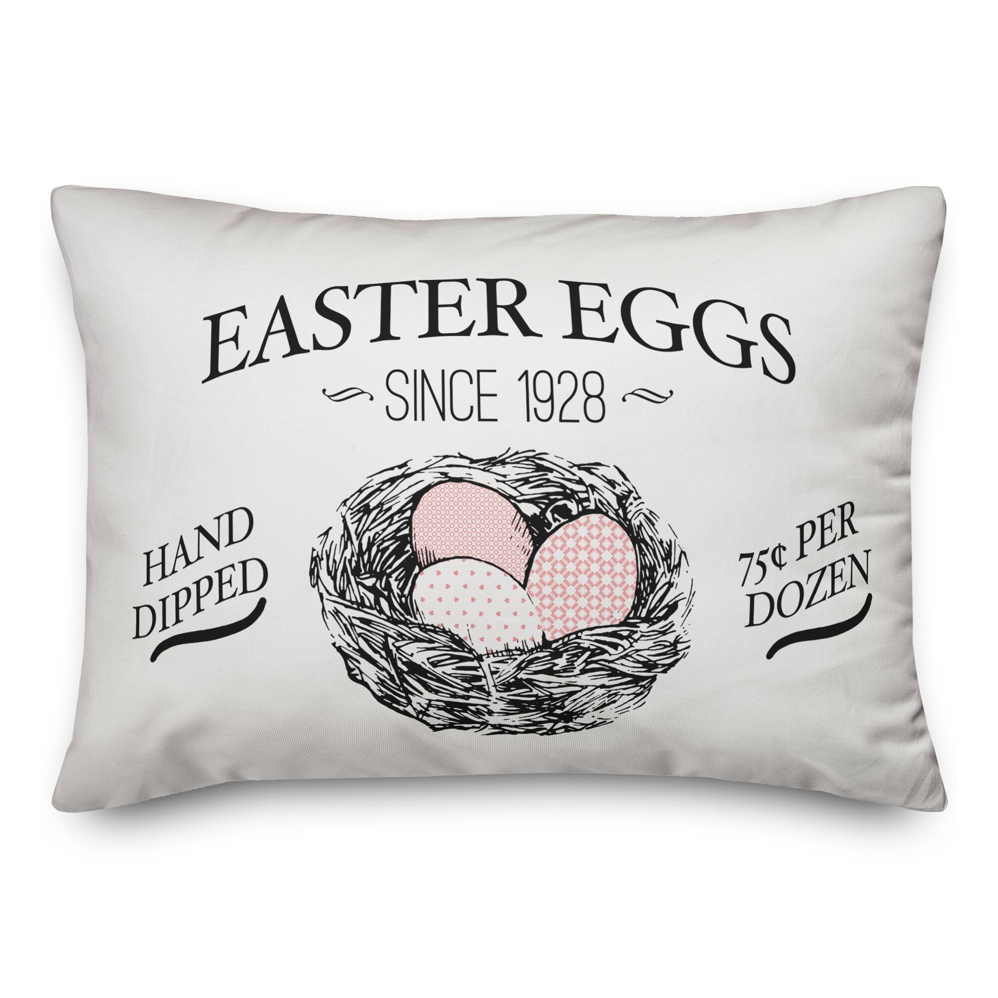 Vintage Easter Eggs Throw Pillow