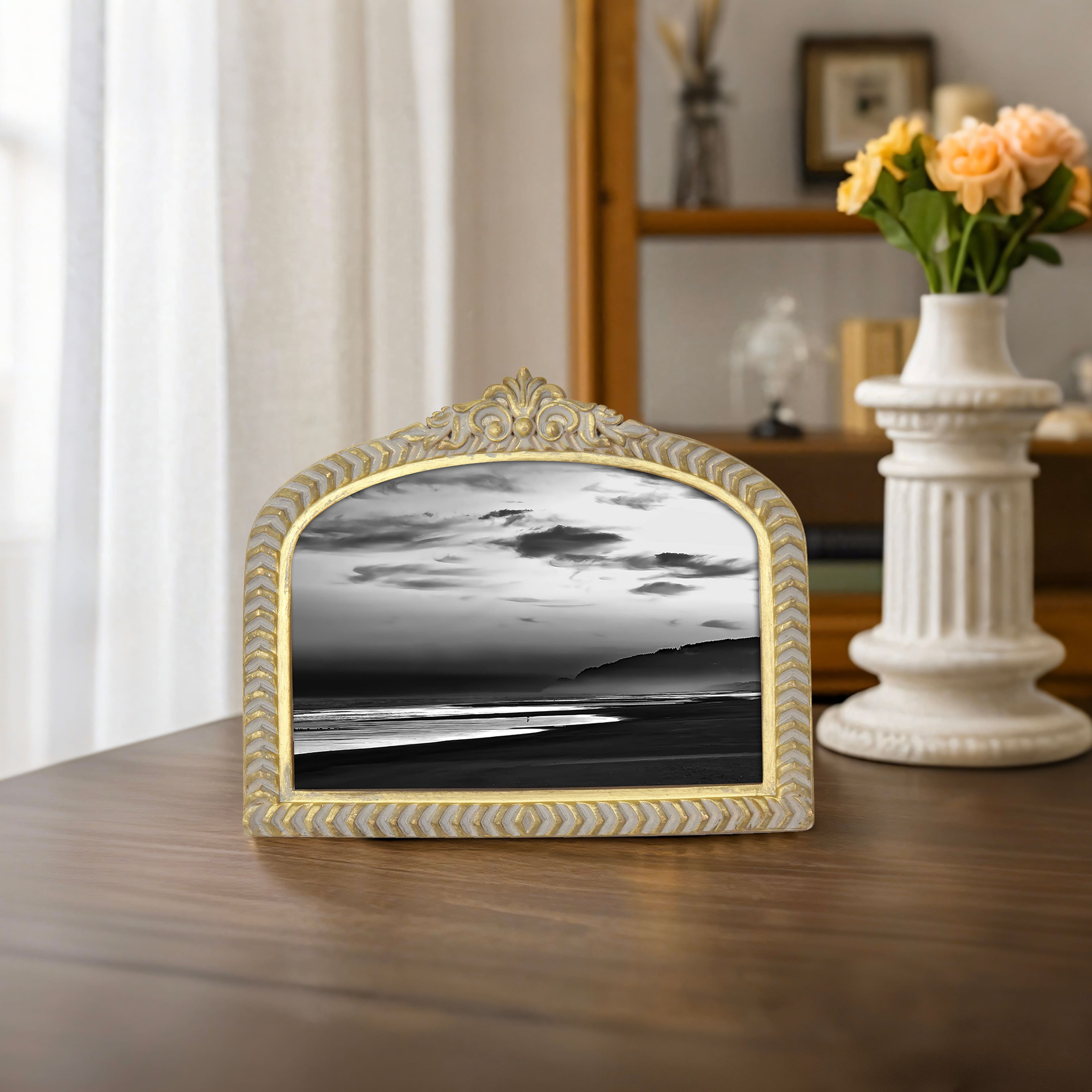 5&#x22; x 7&#x22; Gold Mantel Arch Tabletop Frame by Studio D&#xE9;cor&#xAE; Treasured Finds