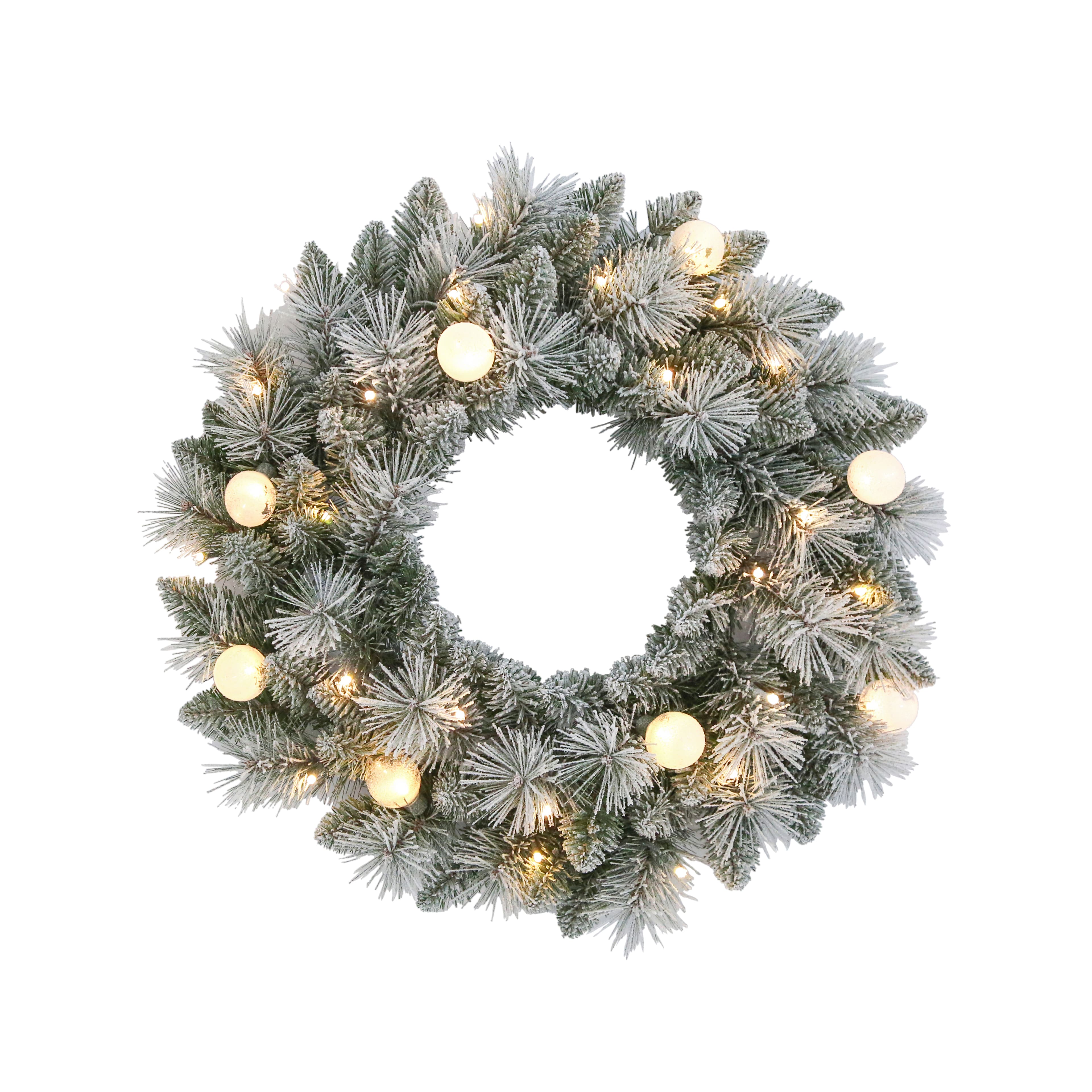 24&#x22; Pre-Lit Glacier Fir Wreath by Ashland&#xAE;