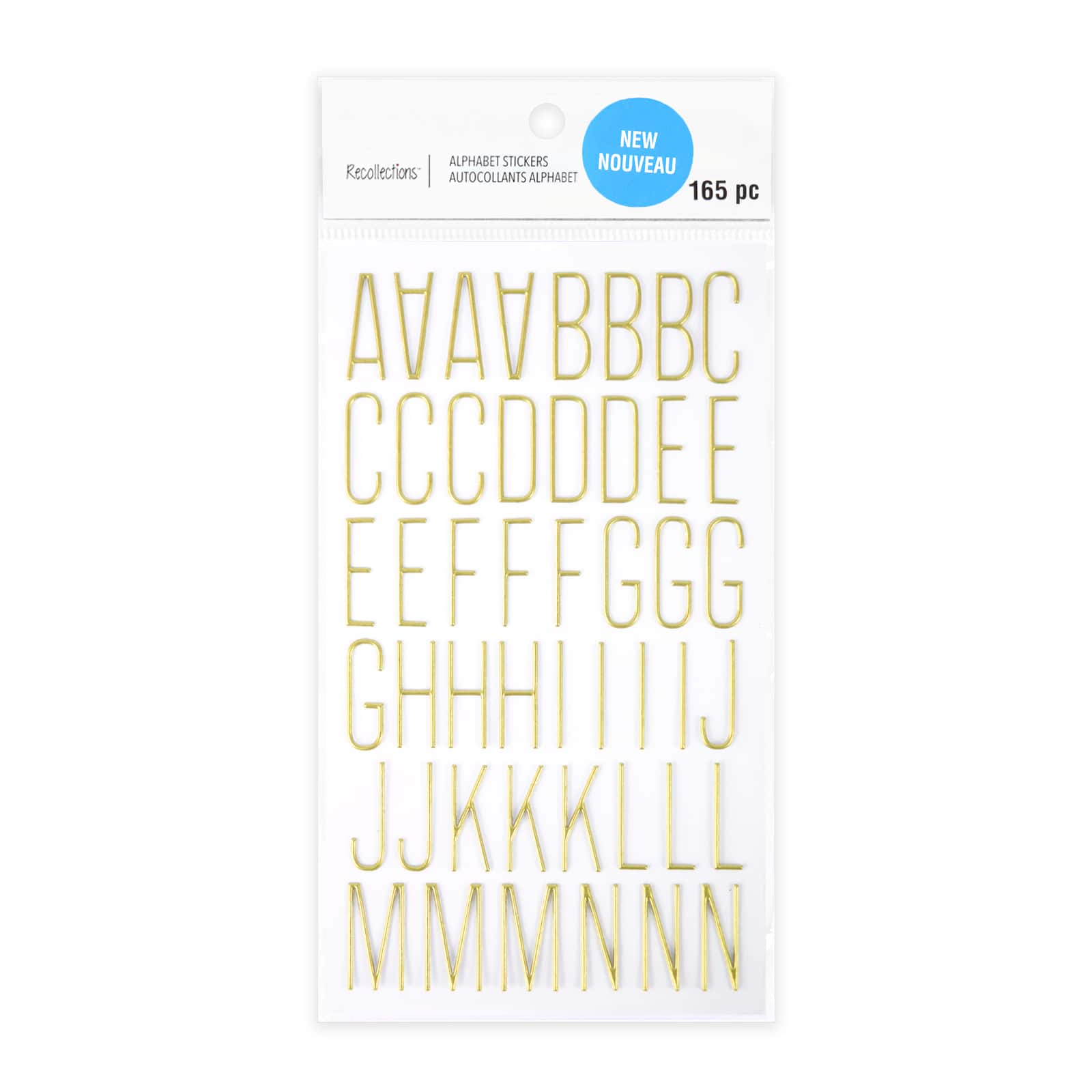 RENEWING MINDS Gold Foil 3 Handwritten Alphabet Stickers - 134pcs