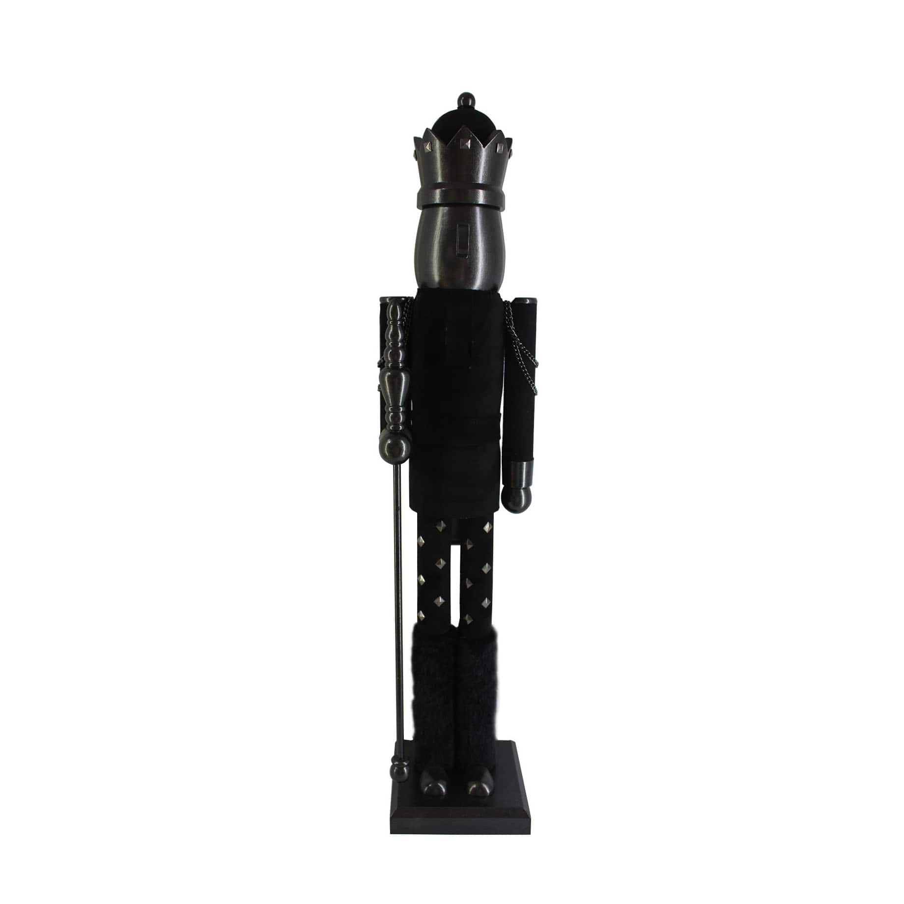 32&#x22; Black Wood Nutcracker with Staff by Ashland&#xAE;