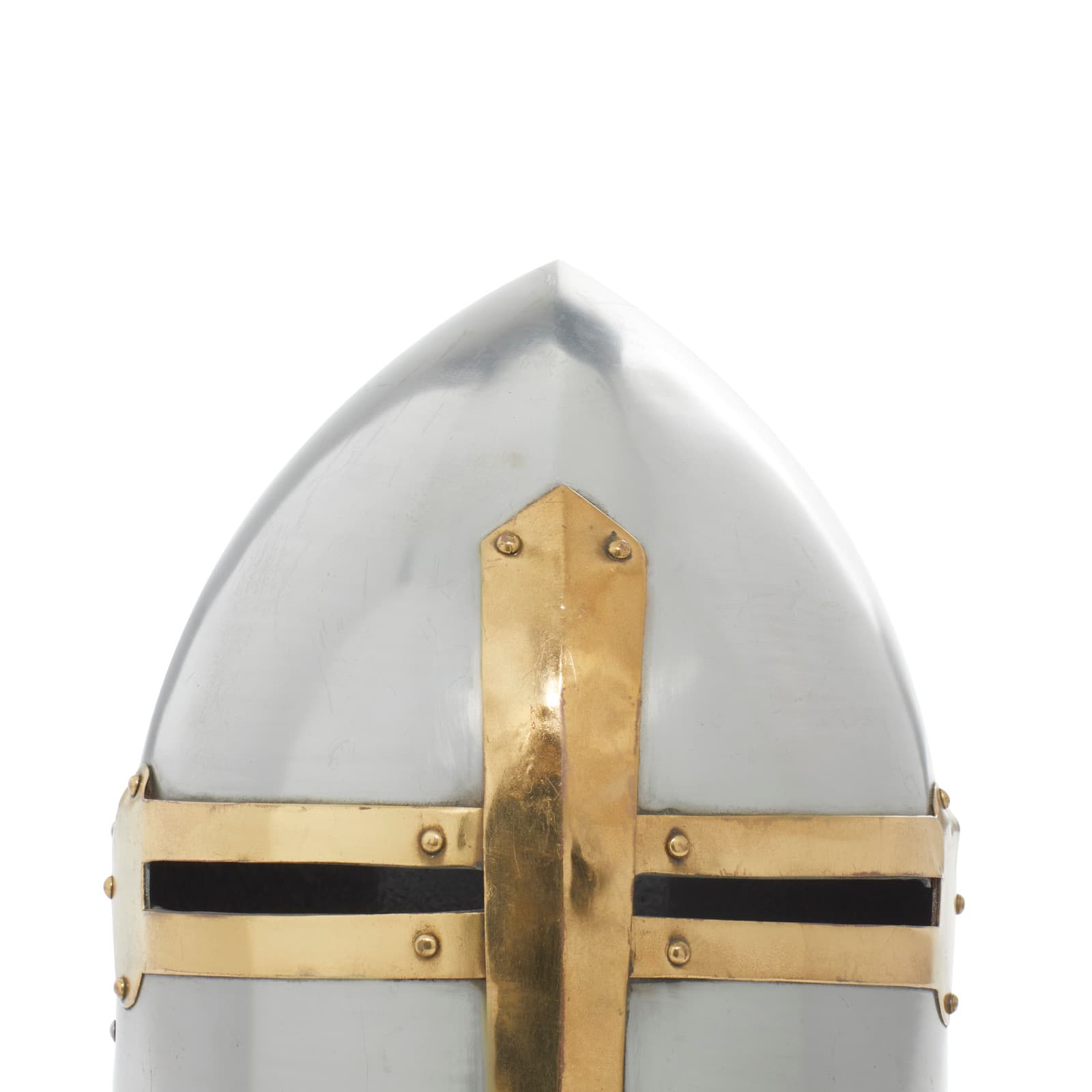 Silver Iron Eclectic Medieval Helmet, 13" x 9" x 9"