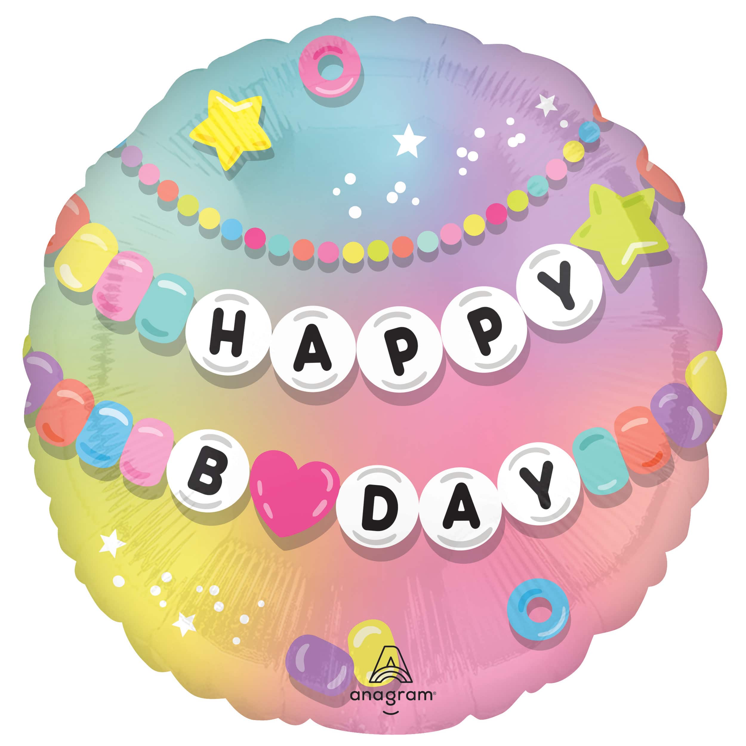 18&#x22; Happy Birthday Friendship Bracelet Foil Balloon