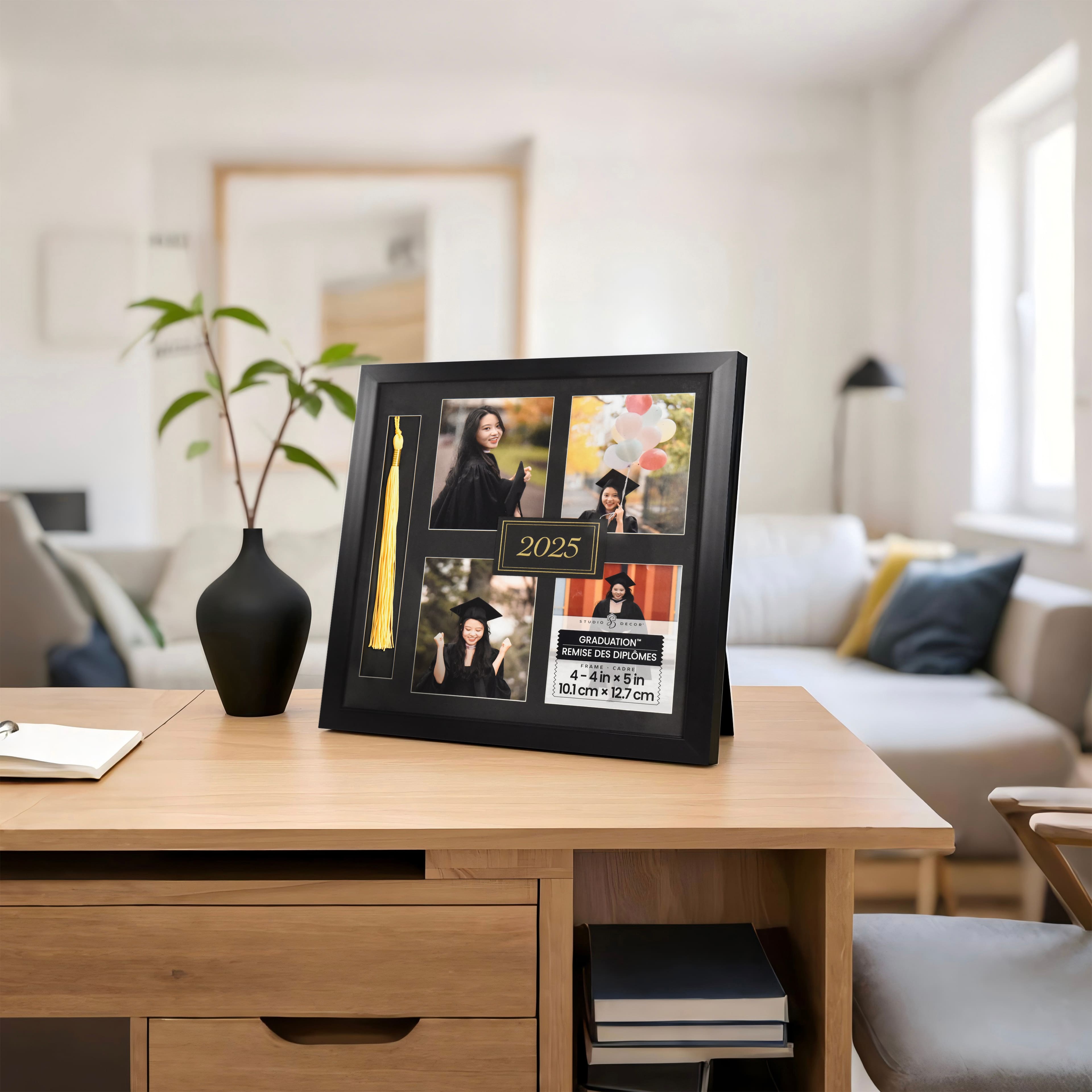 4 Opening Graduation&#x2122; 4&#x22; x 5&#x22; Black 2025 Frame with Mat by Studio D&#xE9;cor&#xAE;