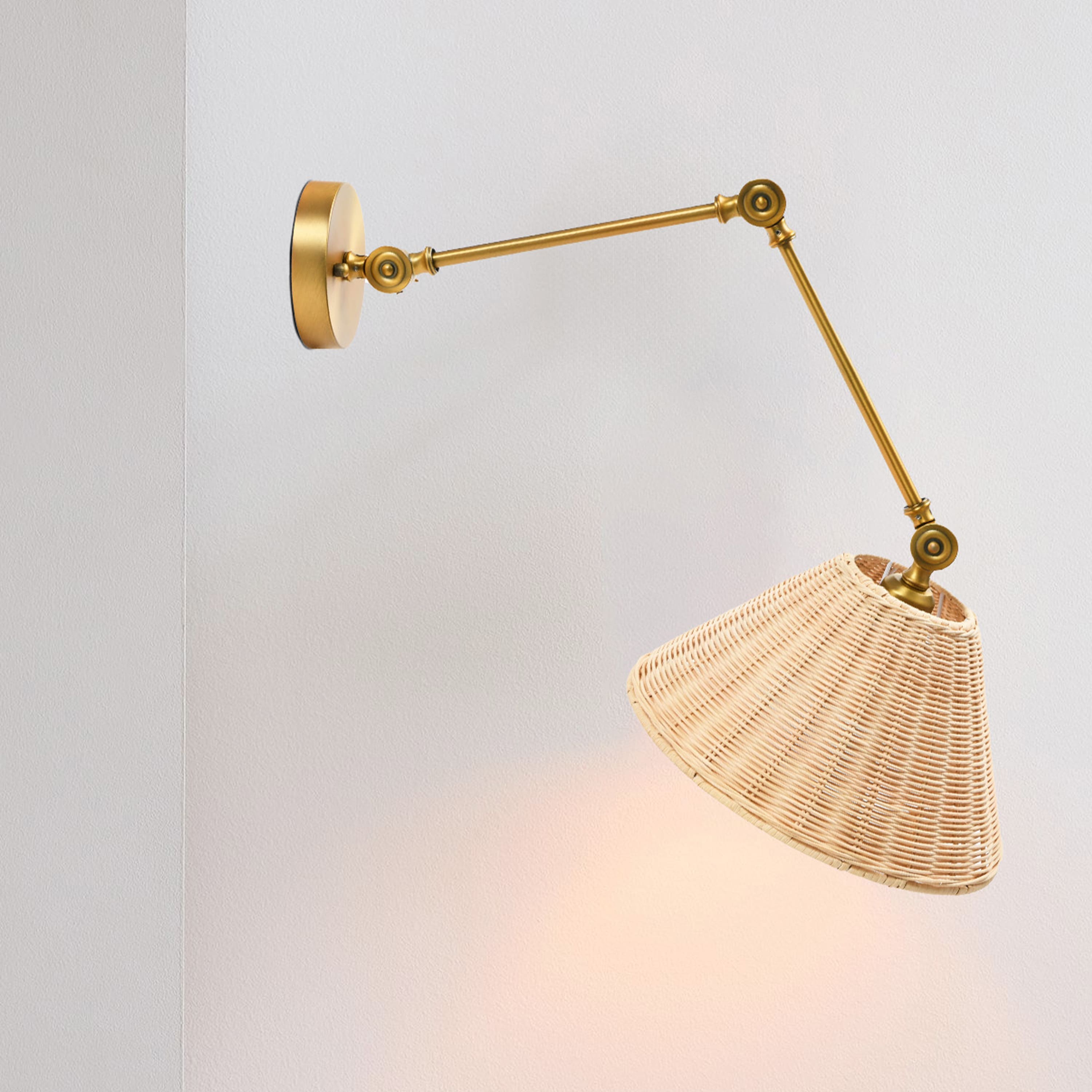 Hello Honey® 29" Antique Metal Brass Finish Coastal Adjustable Wall Sconce