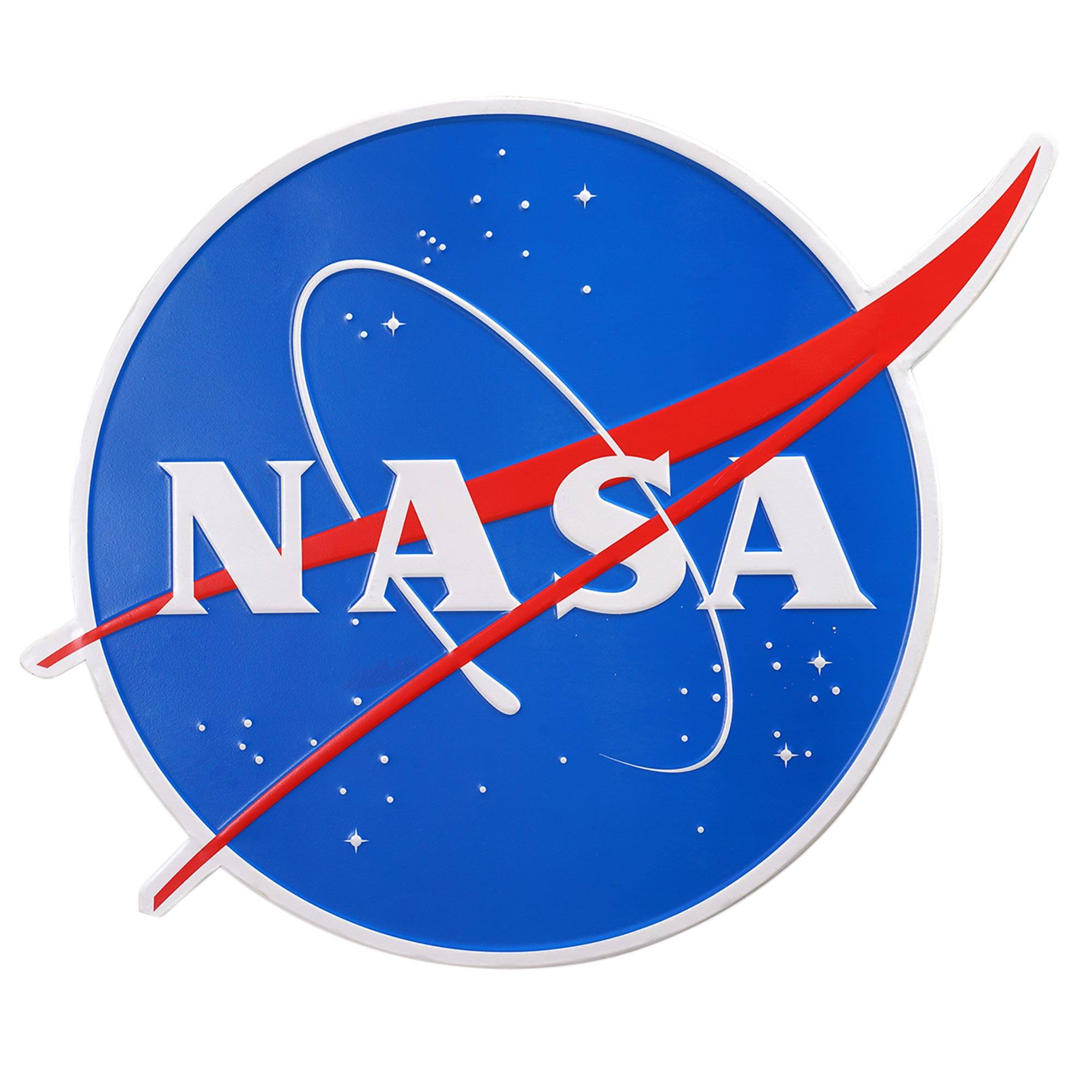 NASA Space Logo Embossed Shaped Metal Wall Sign