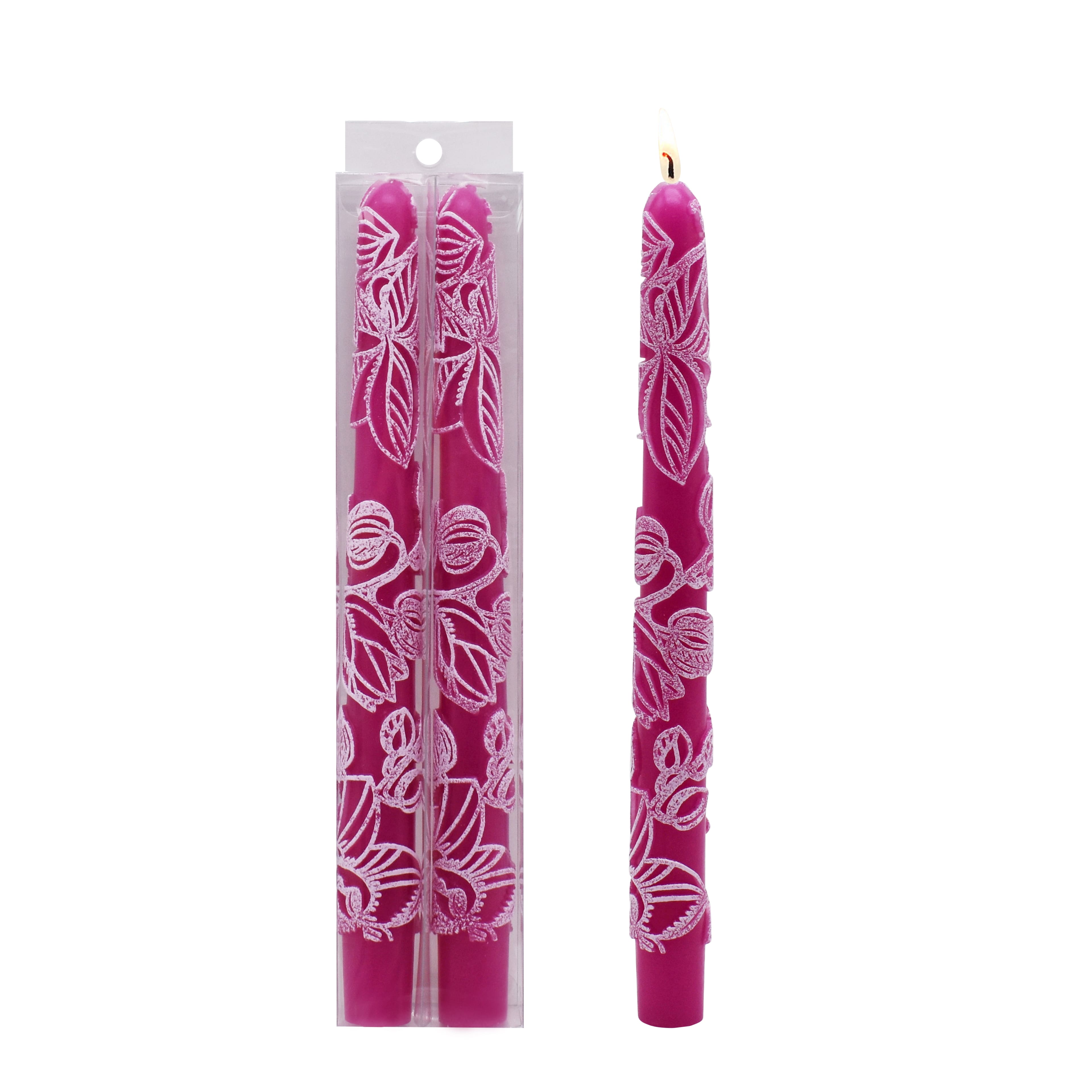 10" Floral Embossed Taper Candles, 2ct. by Ashland®