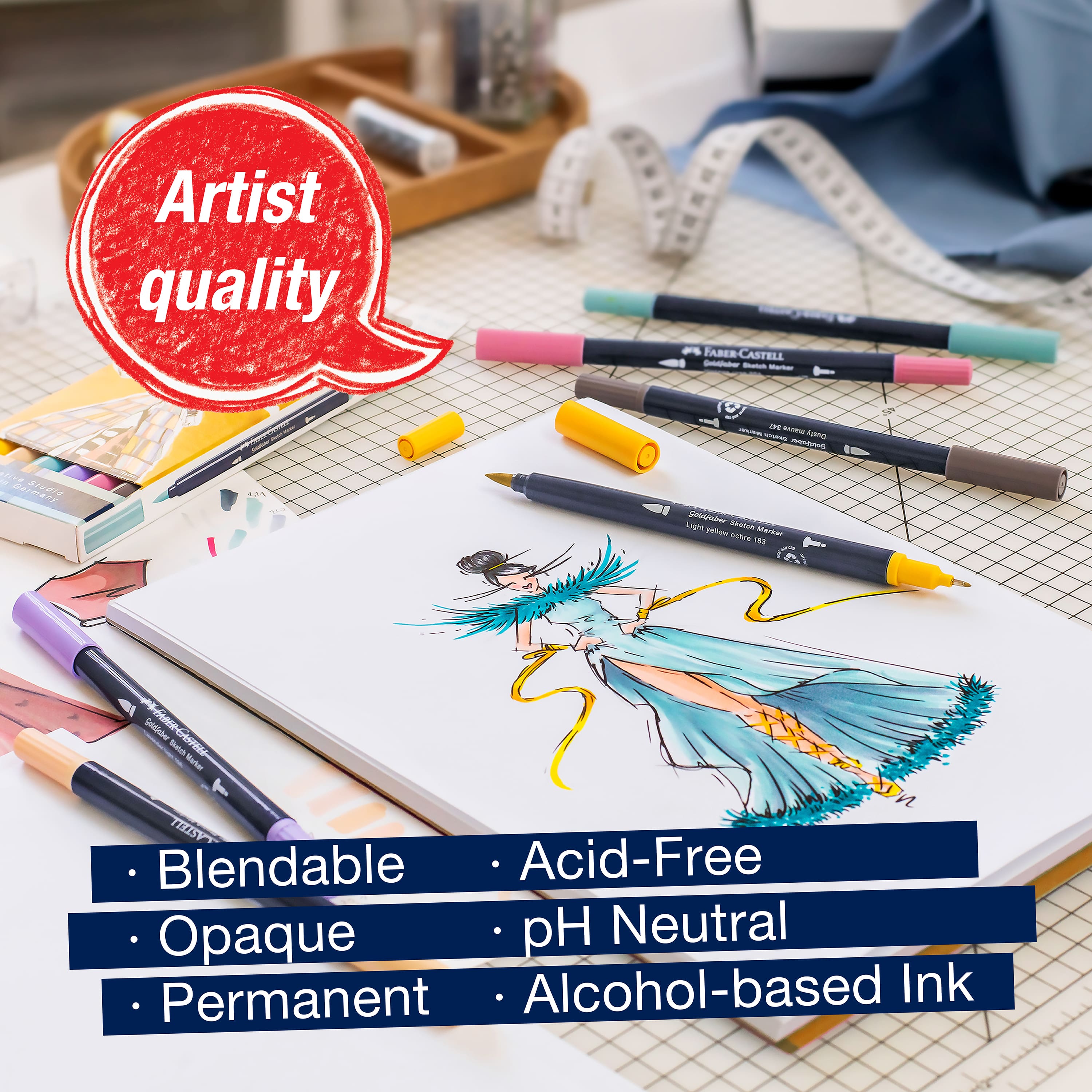 Faber-Castell® Goldfaber Sketch Fashion Dual Tip Alcohol Markers