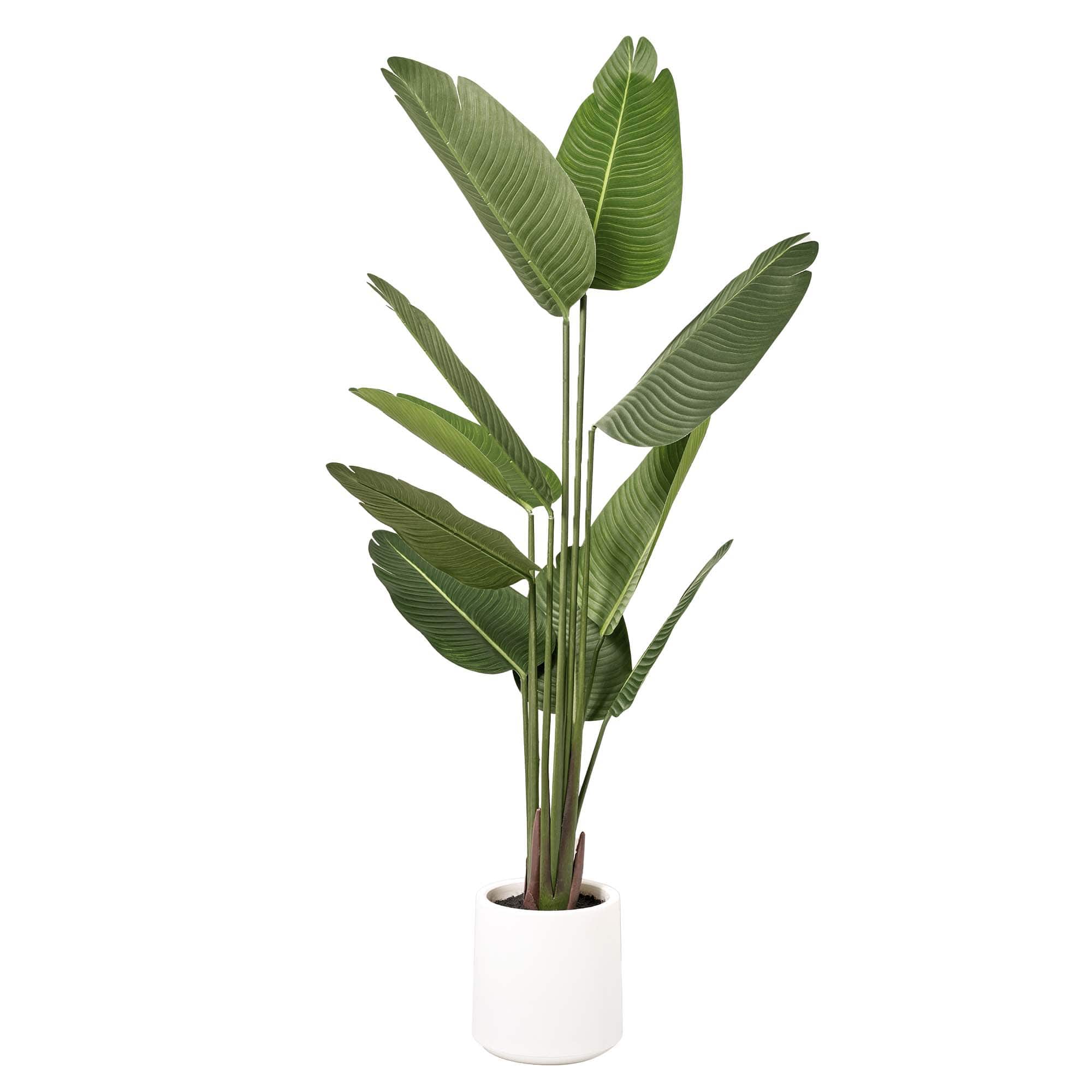 American Art Decor 5ft. Realistic Artificial Palm Tree in White Pot