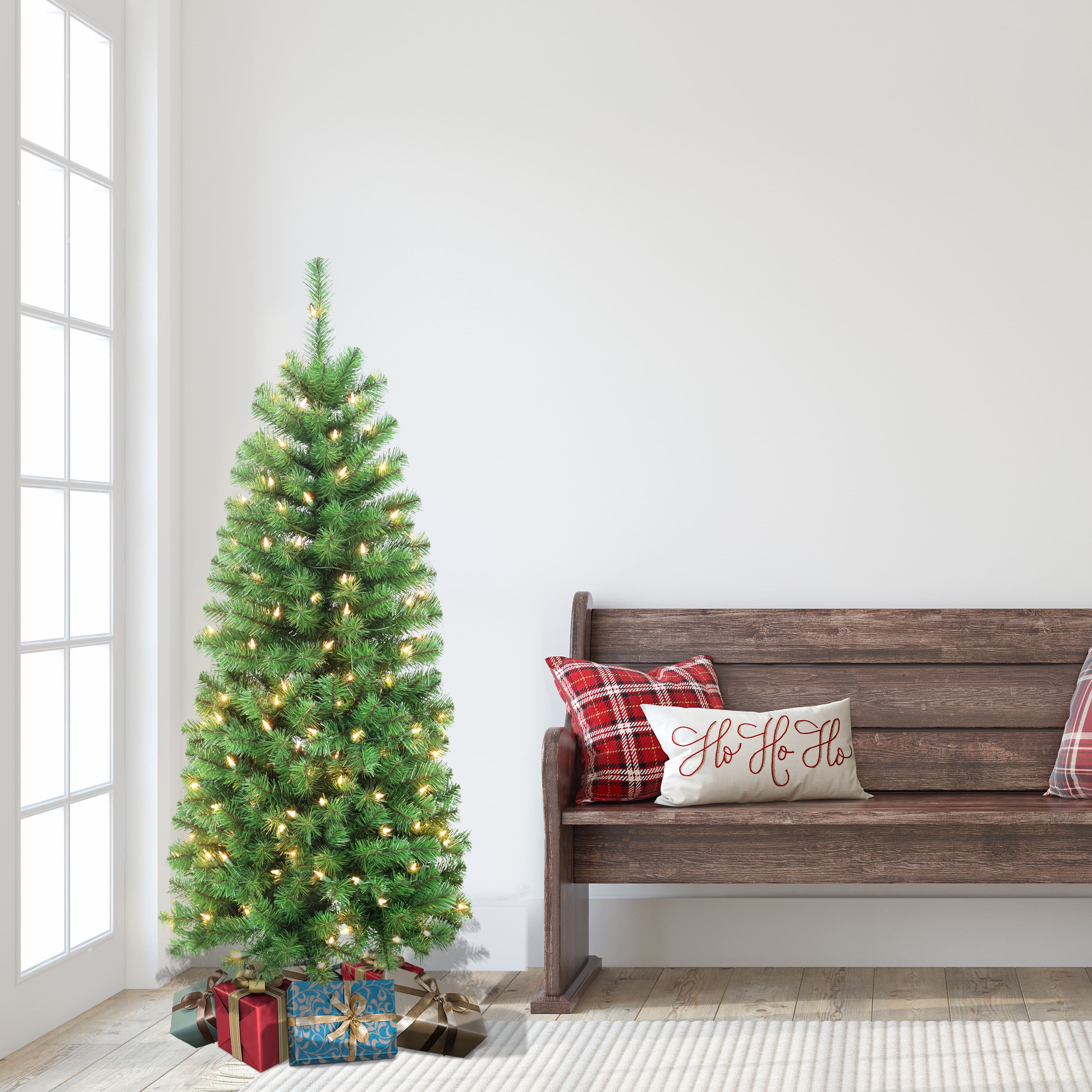 4.5ft. Pre-Lit Northern Fir Artificial Christmas Tree, Clear Lights