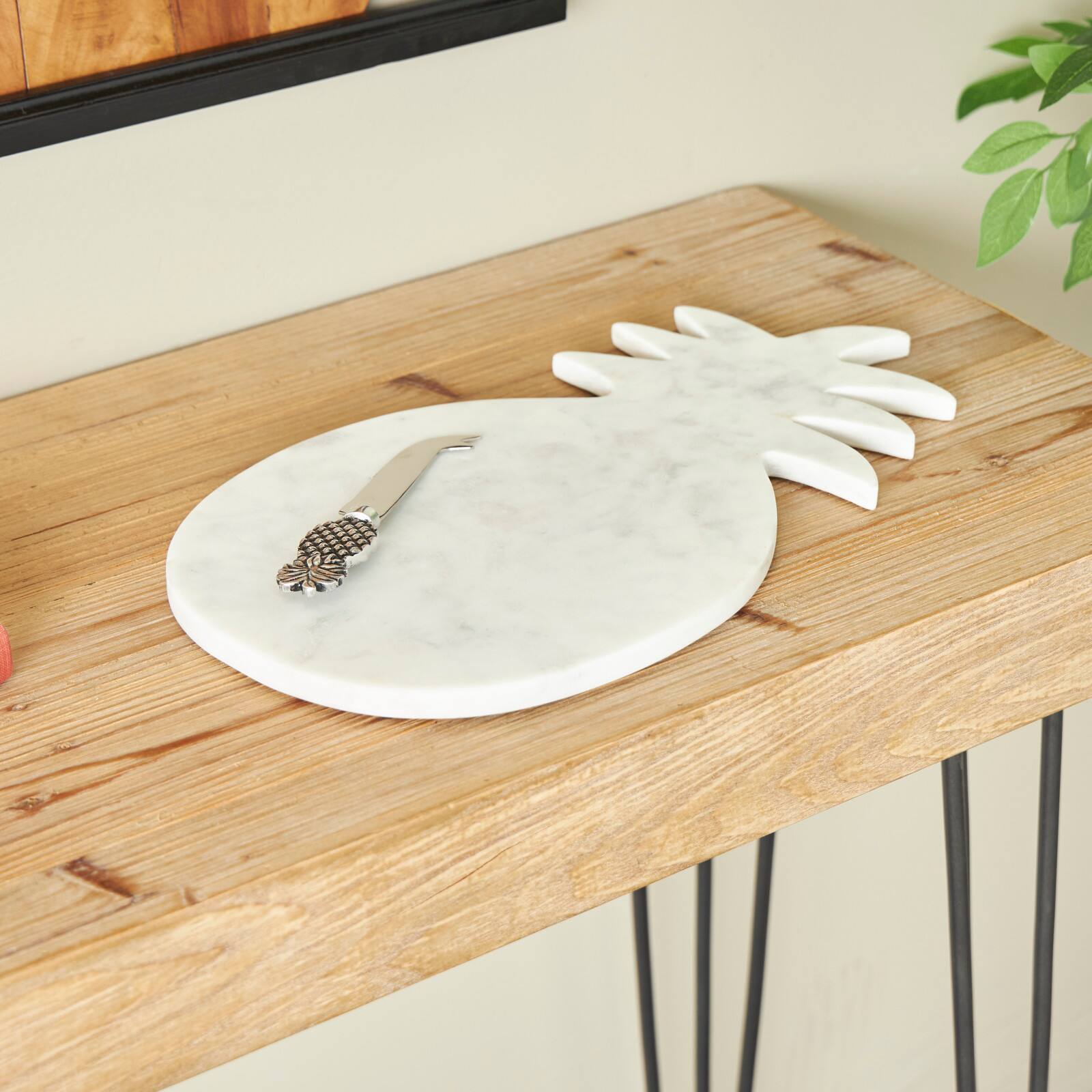 White Marble Cutting Board & Cheese Knife Set