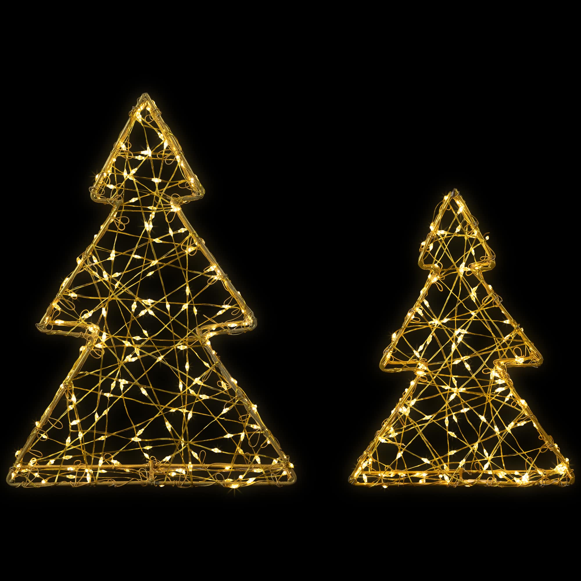 LED Lighted Wire Christmas Tree Decorations Set