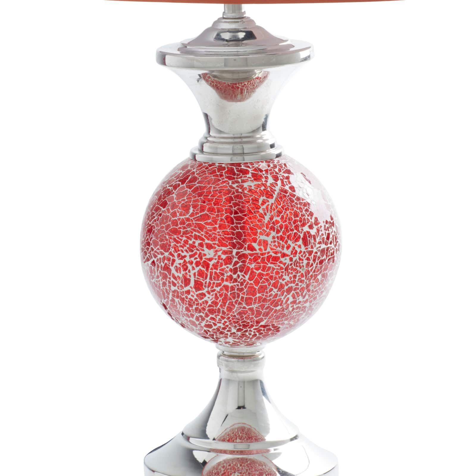 Set of 2 Red Glass Glam Table Lamp, 25&#x22;