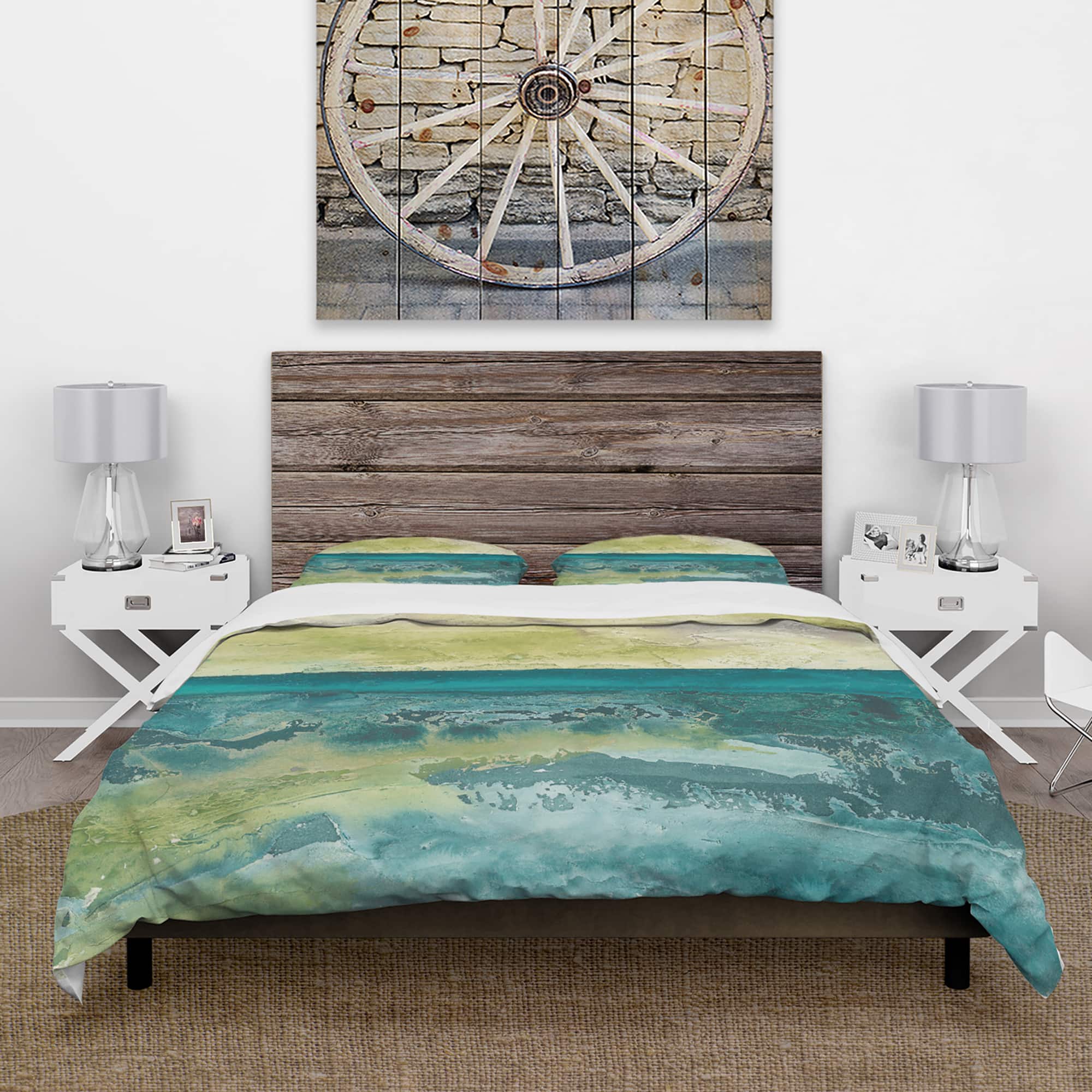 Designart &#x27;Beyond the Horizon I&#x27; Cottage Bedding Set - Duvet Cover &#x26; Shams