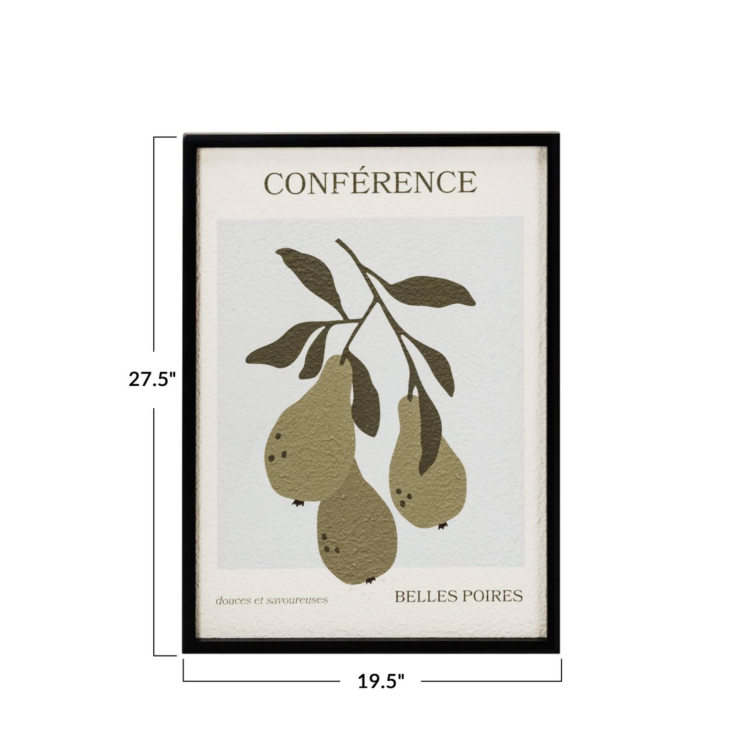 Hello Honey® 27.5" Pear Design Framed Textured Paper Wall Decoration