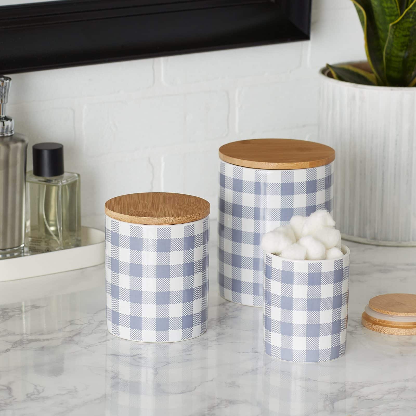 DII&#xAE; Buffalo Check Ceramic Canister Set