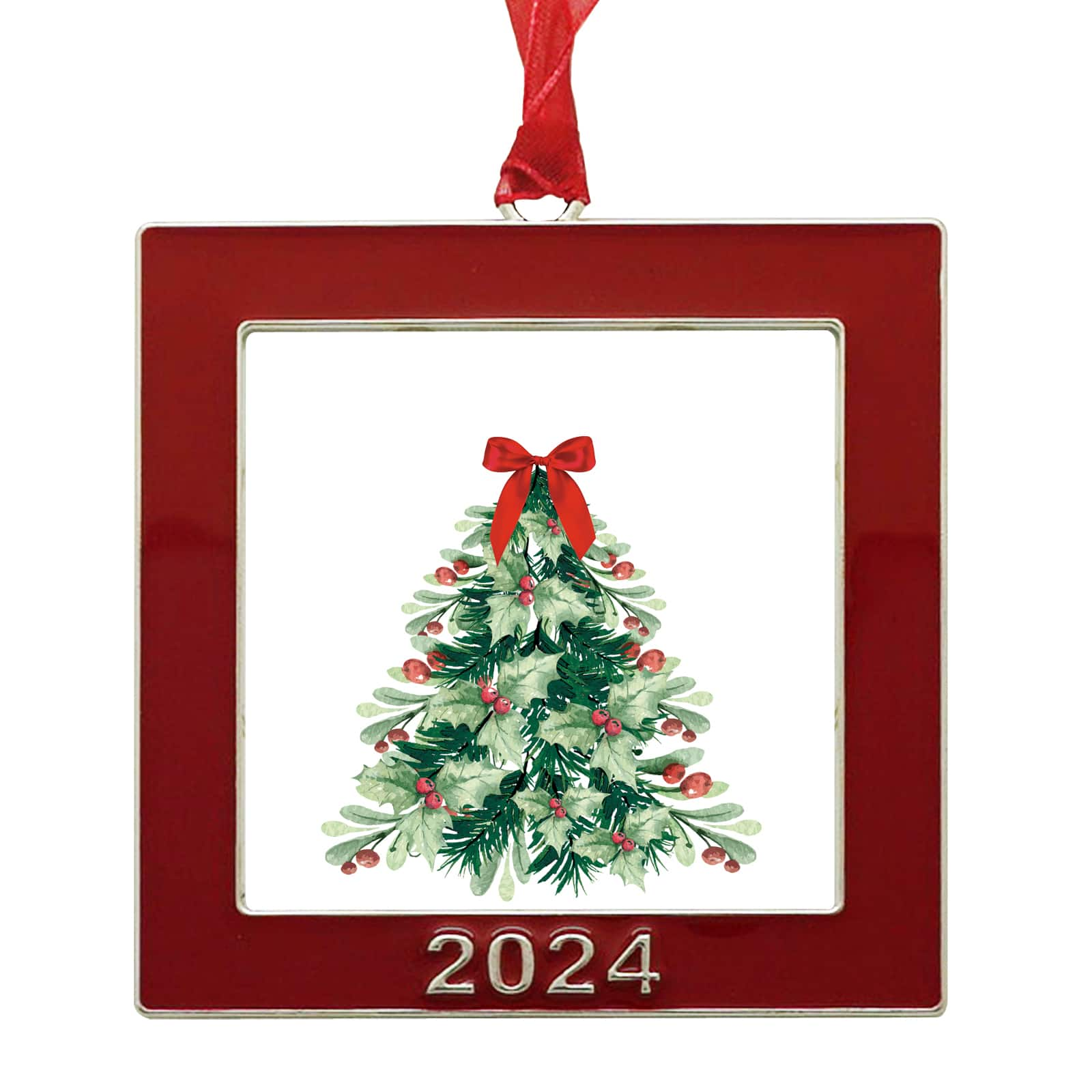 2.5&#x22; x 2.5&#x22; Red 2024 Ornament Frame by Studio D&#xE9;cor&#xAE;