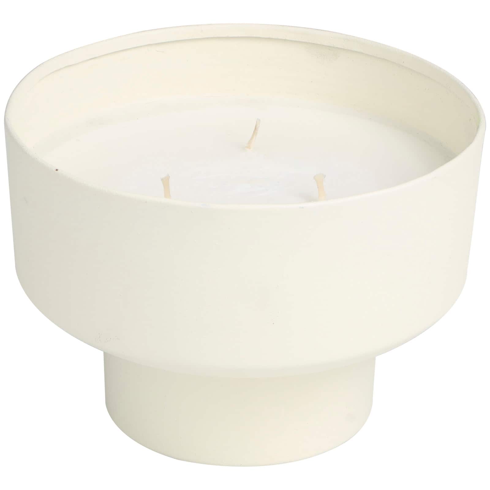 White Wax Cozy Cashmere Scented Candle with Elevated Matte White Container