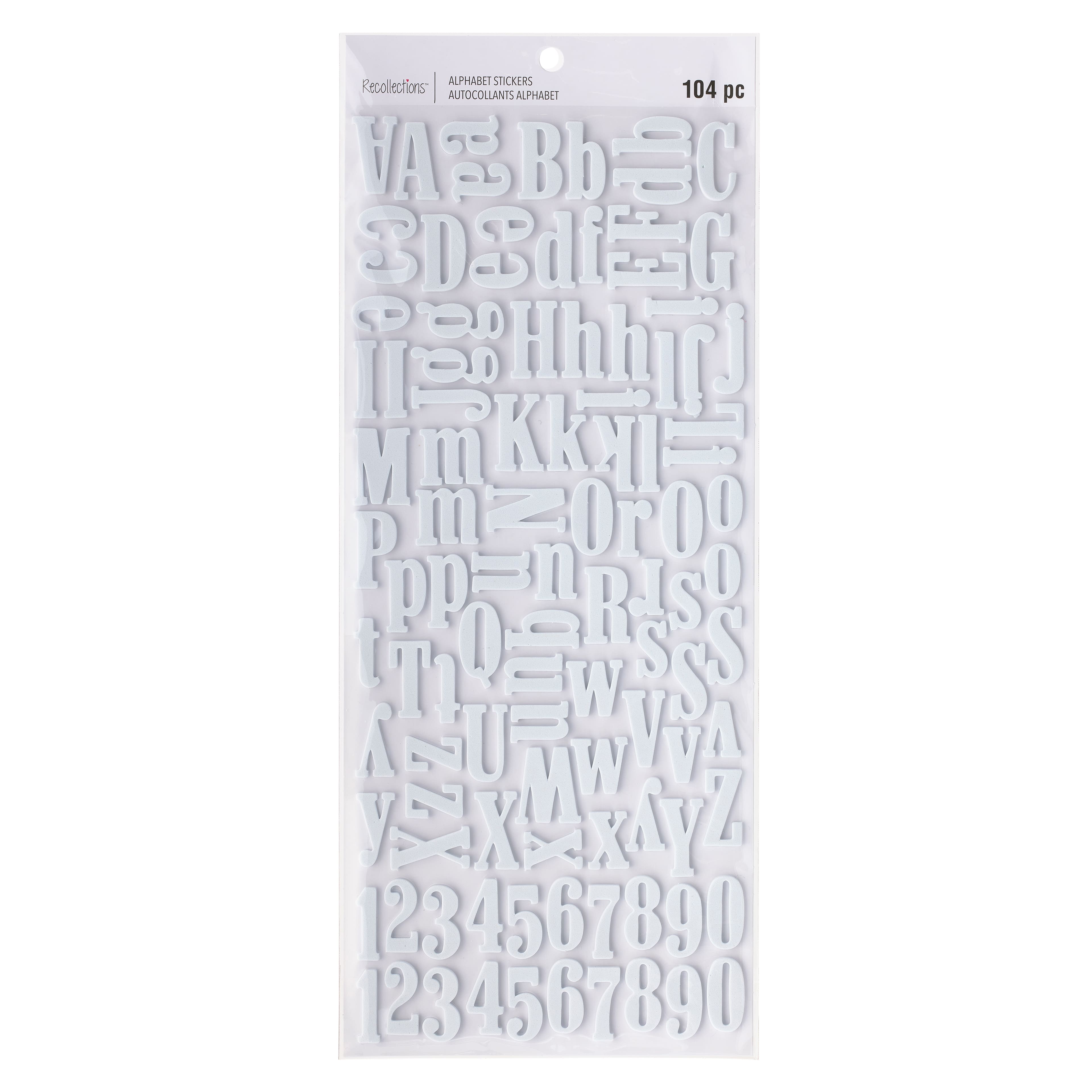 12 Packs: 104 ct. (1,248 total) Large White Alphabet Foam Stickers by Recollections&#x2122;