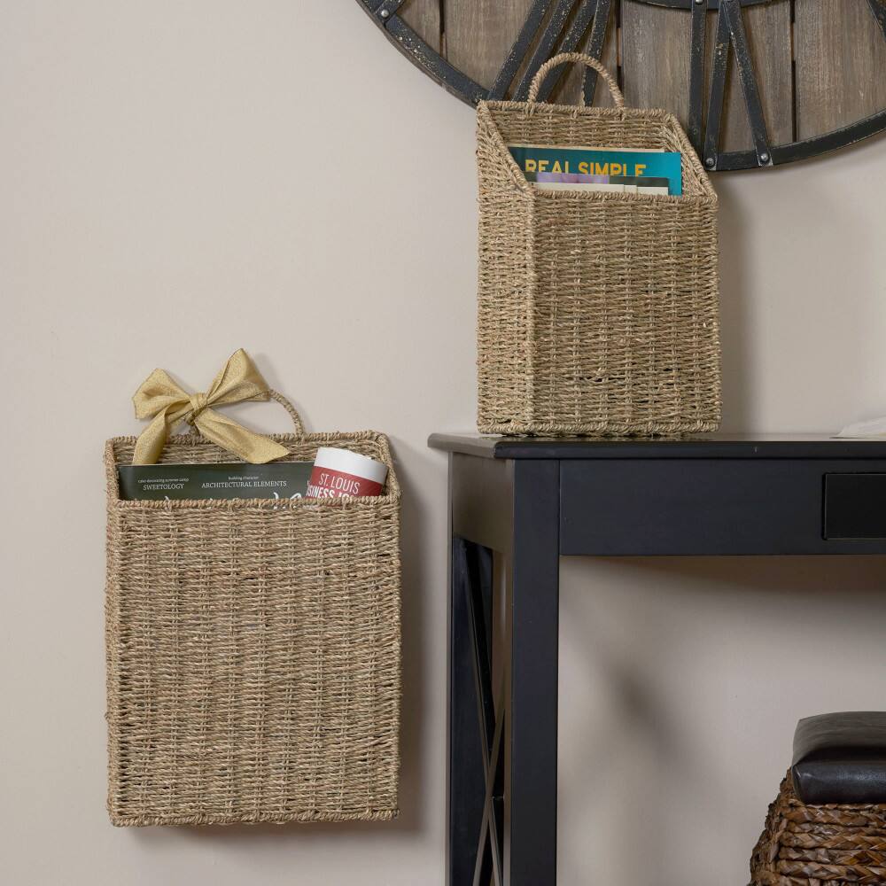 Household Essentials Rectangular Wicker Hanging Baskets