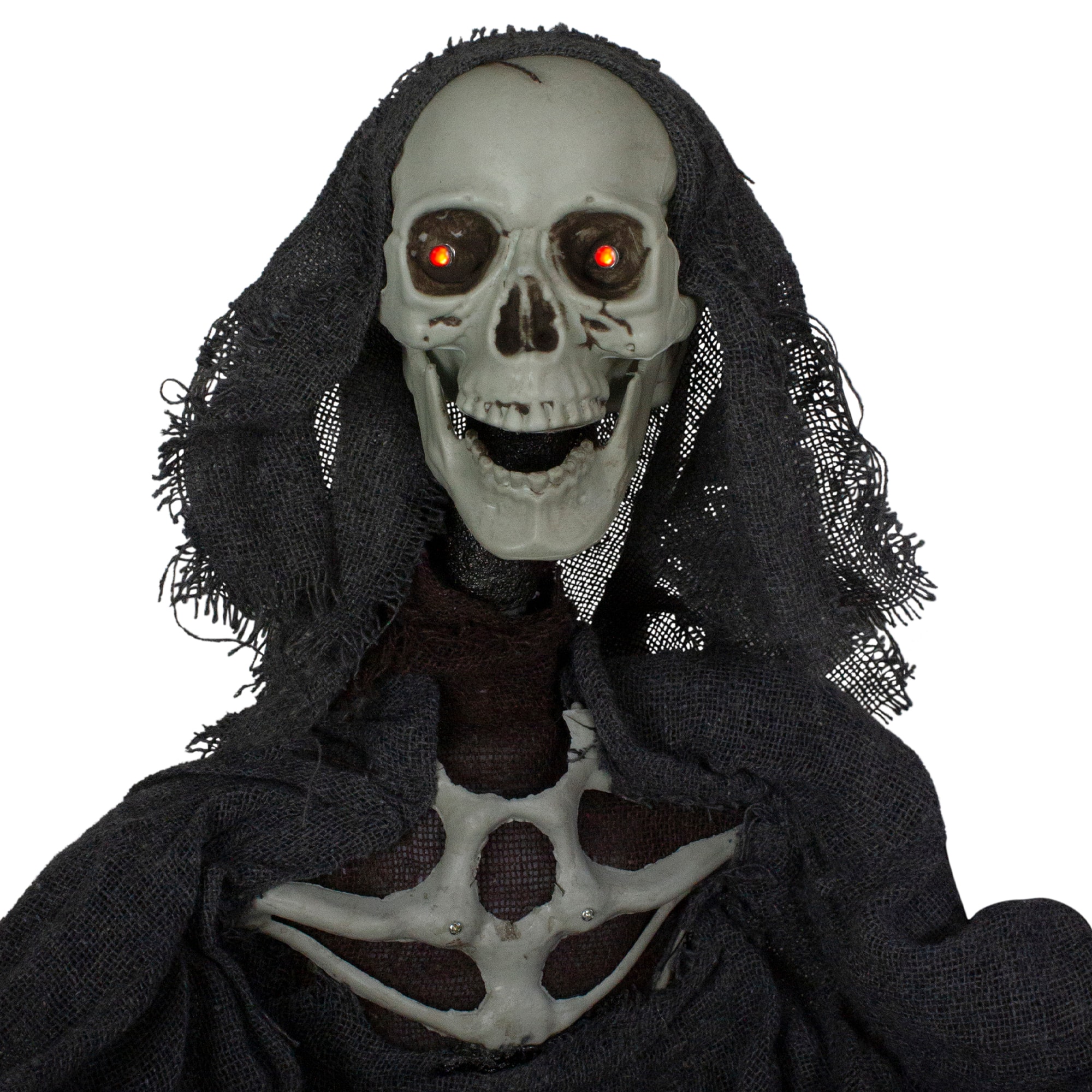 50&#x22; LED Lighted &#x26; Animated Winged Grim Reaper Halloween Decoration