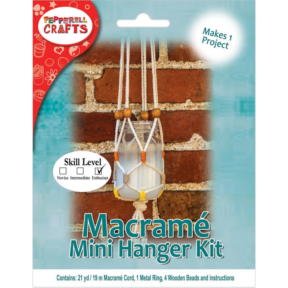 Pepperell Modern Macramé Hanging Jar Kit