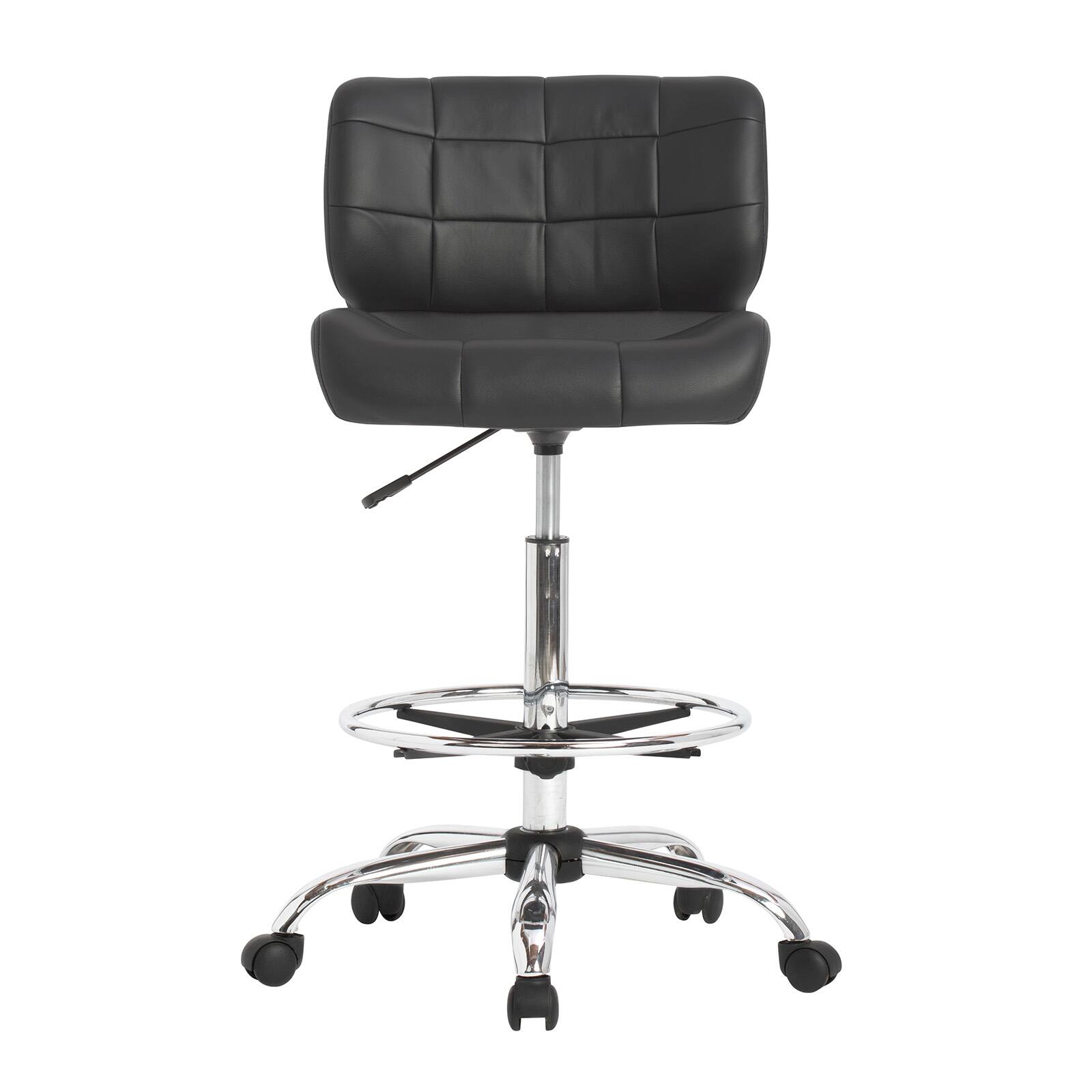 Studio Designs Crest Black Height Adjustable Drafting Chair with Footring