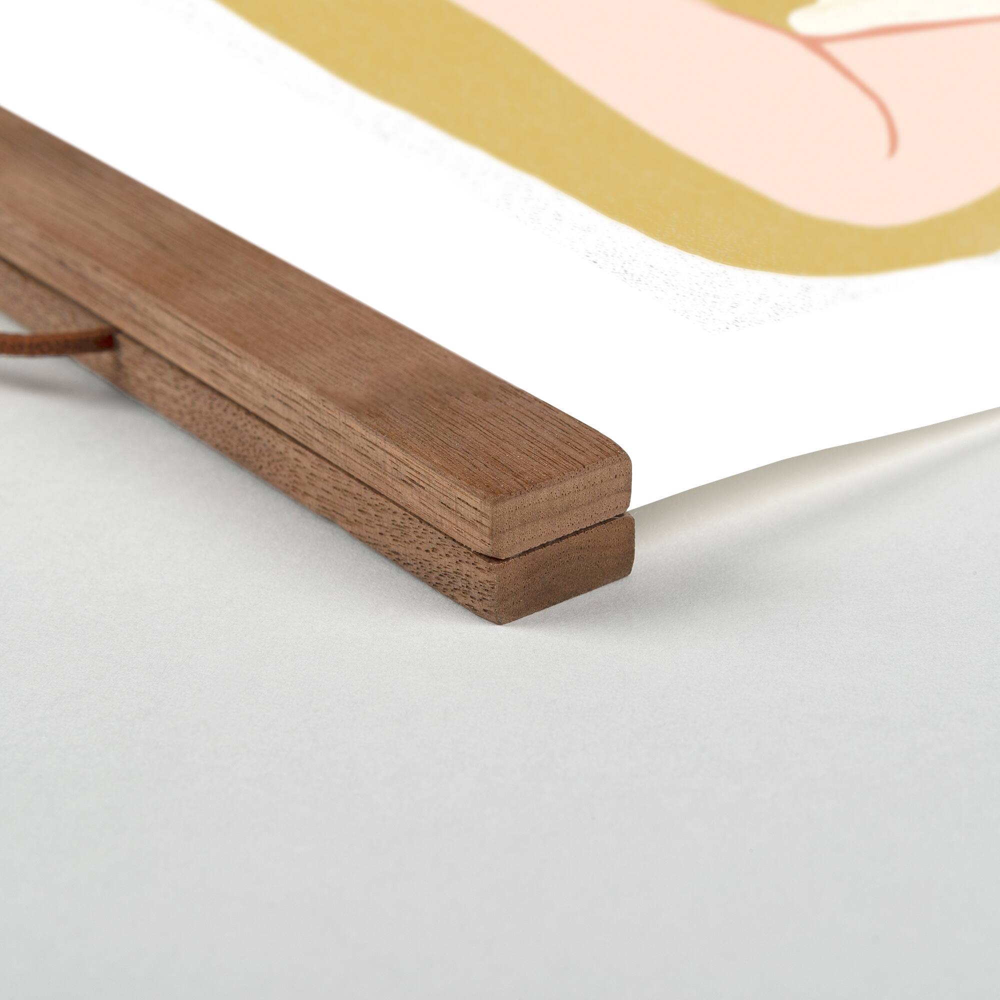 World Calling Teak Hanging Canvas