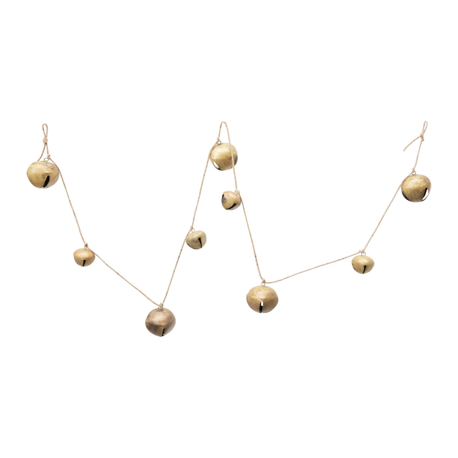 Hello Honey&#xAE; 6.3ft. Gold Finish Metal Jingle Bell Garland