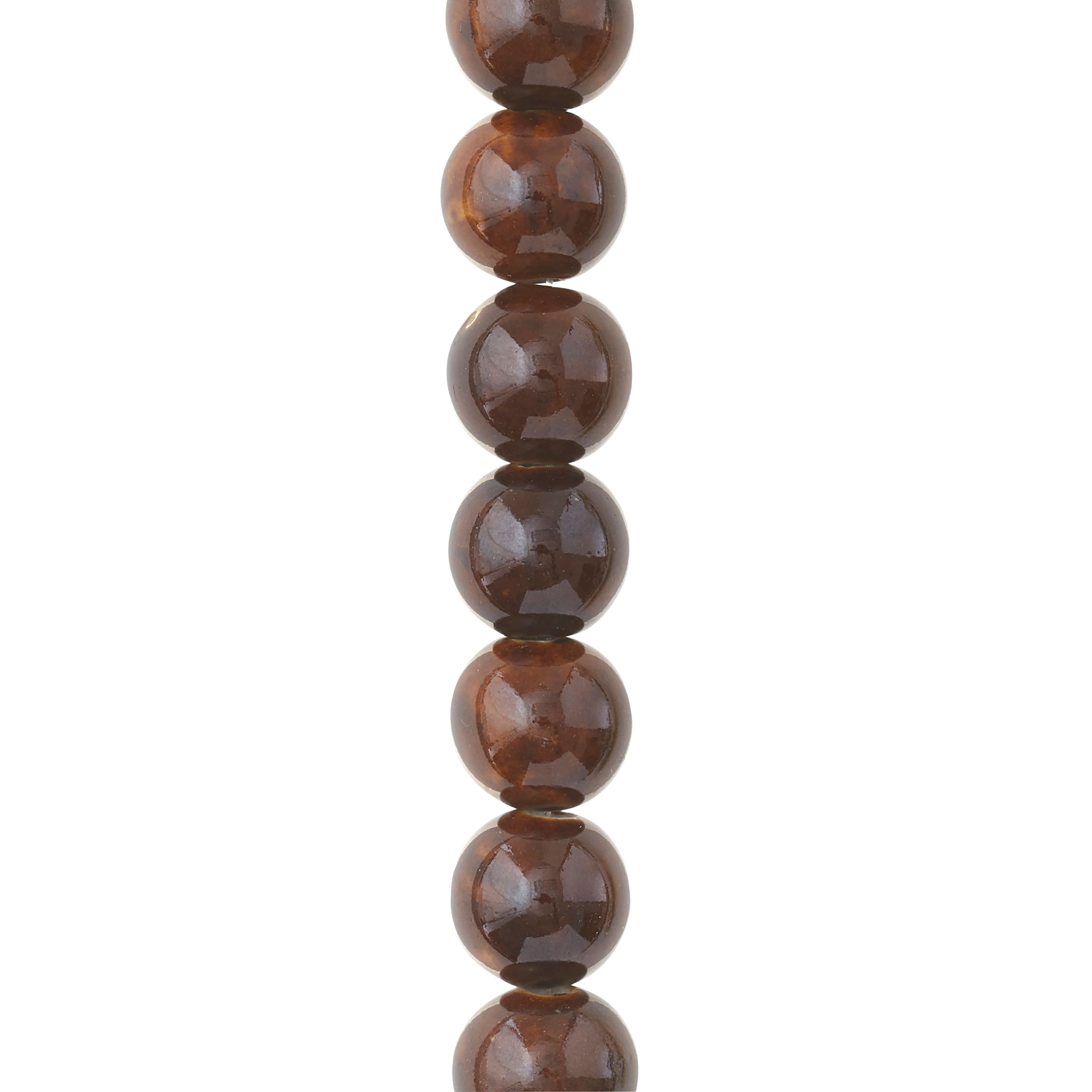 12 Pack: Amber Ceramic Round Beads, 12mm by Bead Landing™