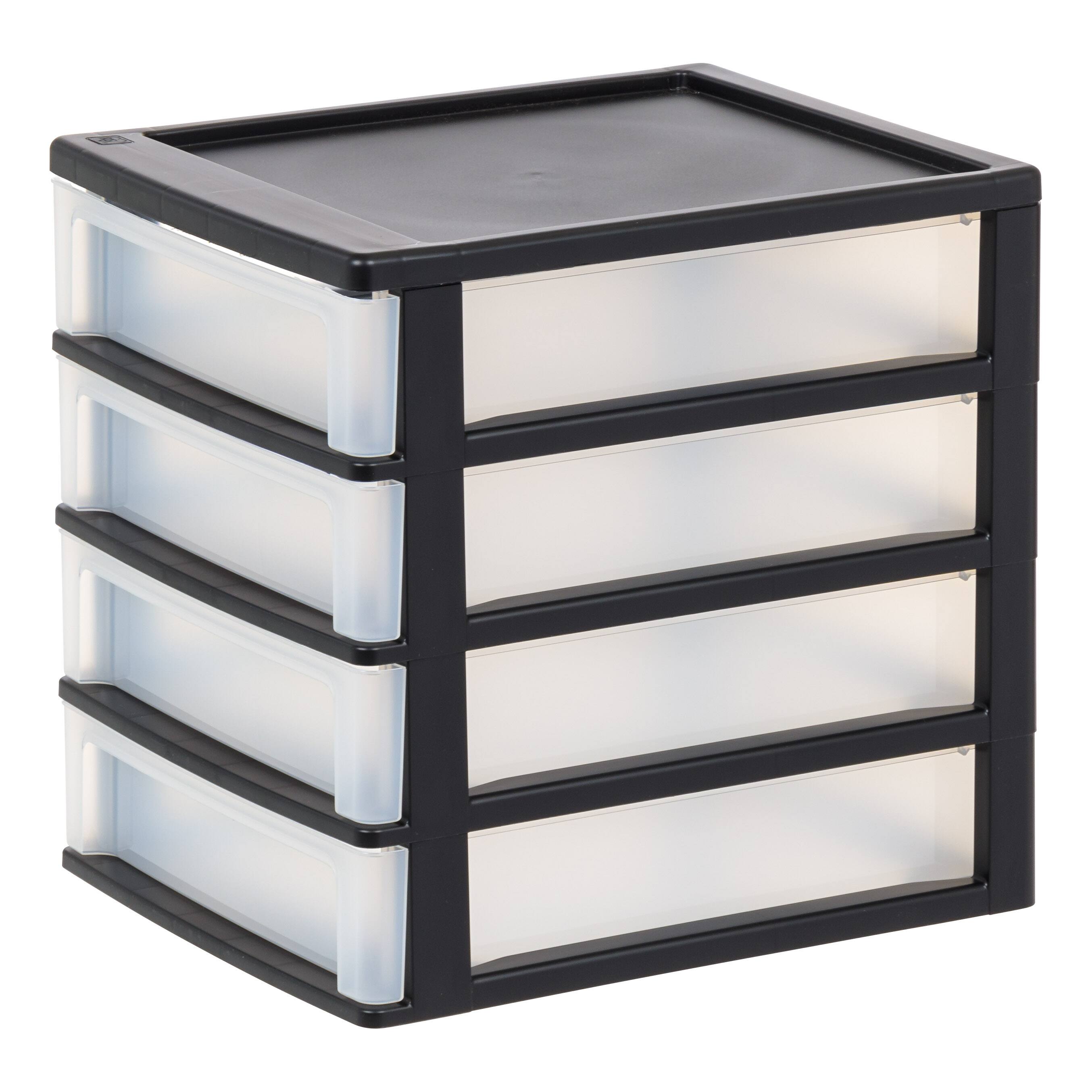 IRIS Black 4-Drawer Desktop Storage Unit