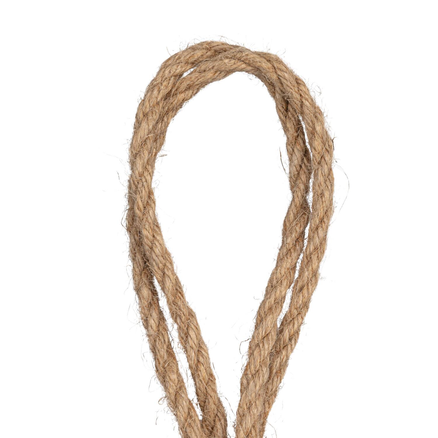 Hello Honey® 12.25" White Distressed Volcano Finish Stoneware Hanging Planter with Jute Rope Hanger