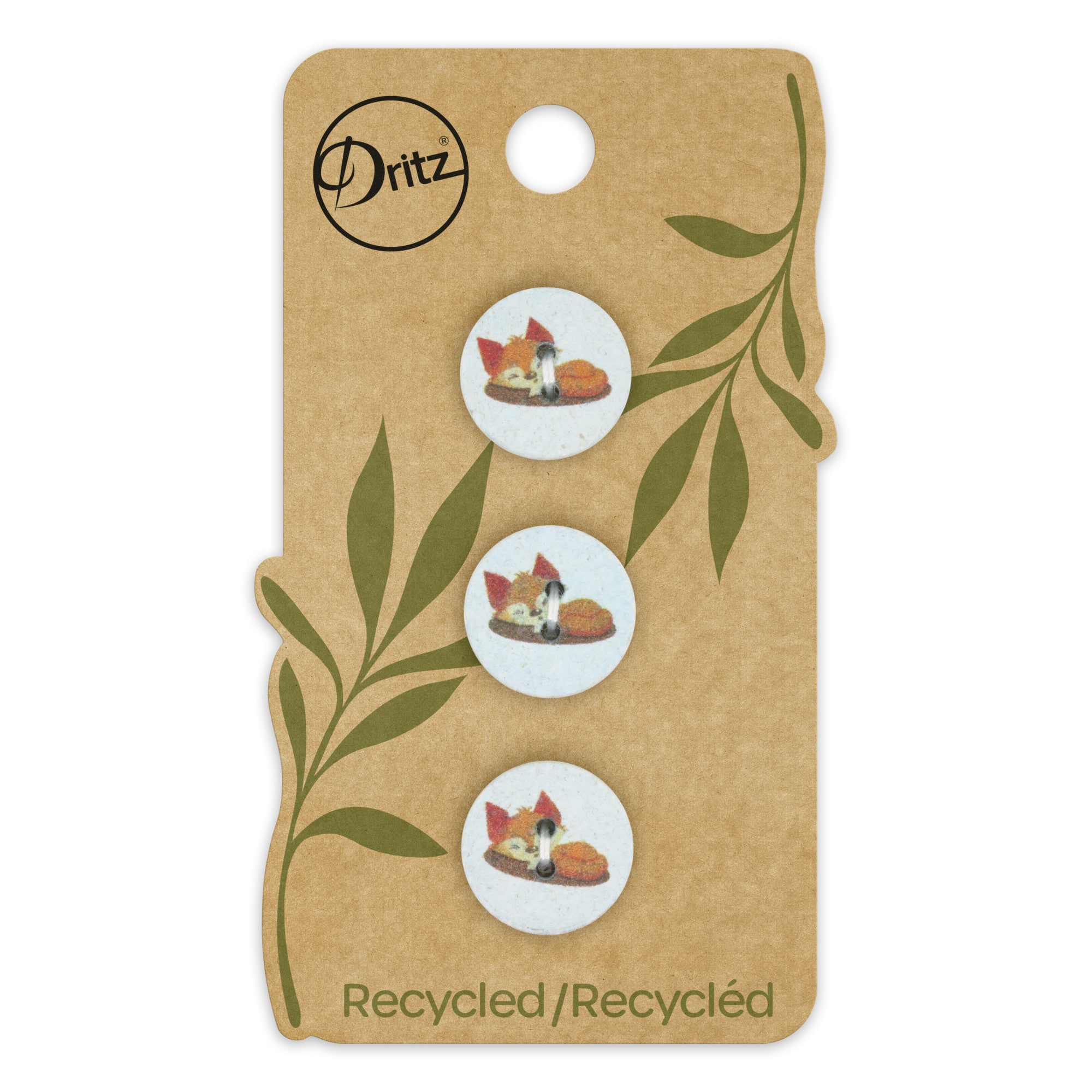 Dritz® 15mm Recycled Cotton Fox Button, 9ct.