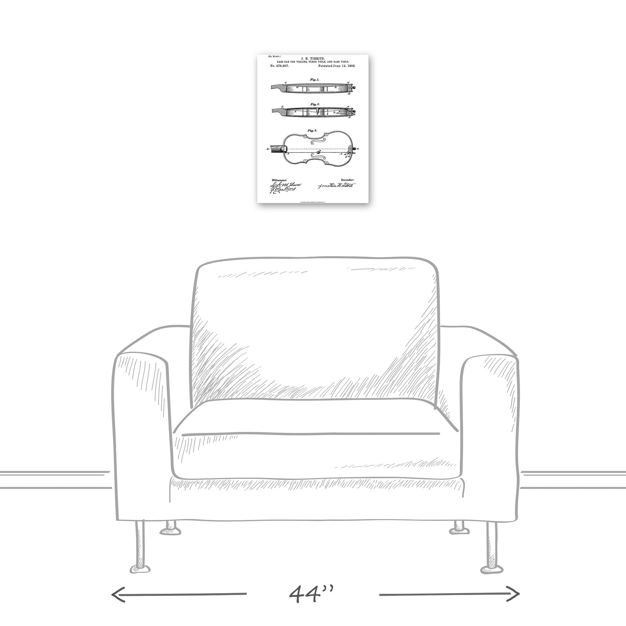 Violin Patent 12&#x22; x 16&#x22; Canvas Wall Art