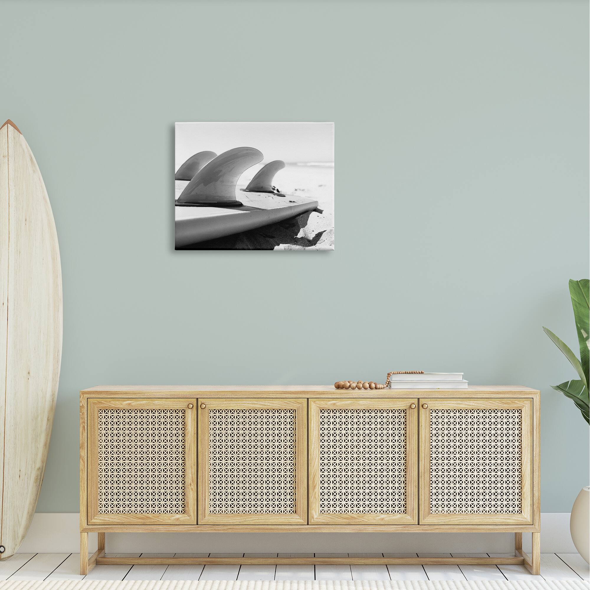 Stupell Industries Surfboard Fins Beach Coast Photography Canvas Wall Art