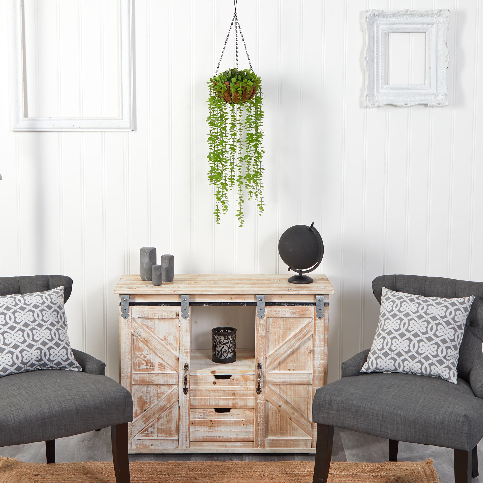 3ft. Eucalyptus Artificial Plant in Hanging Basket